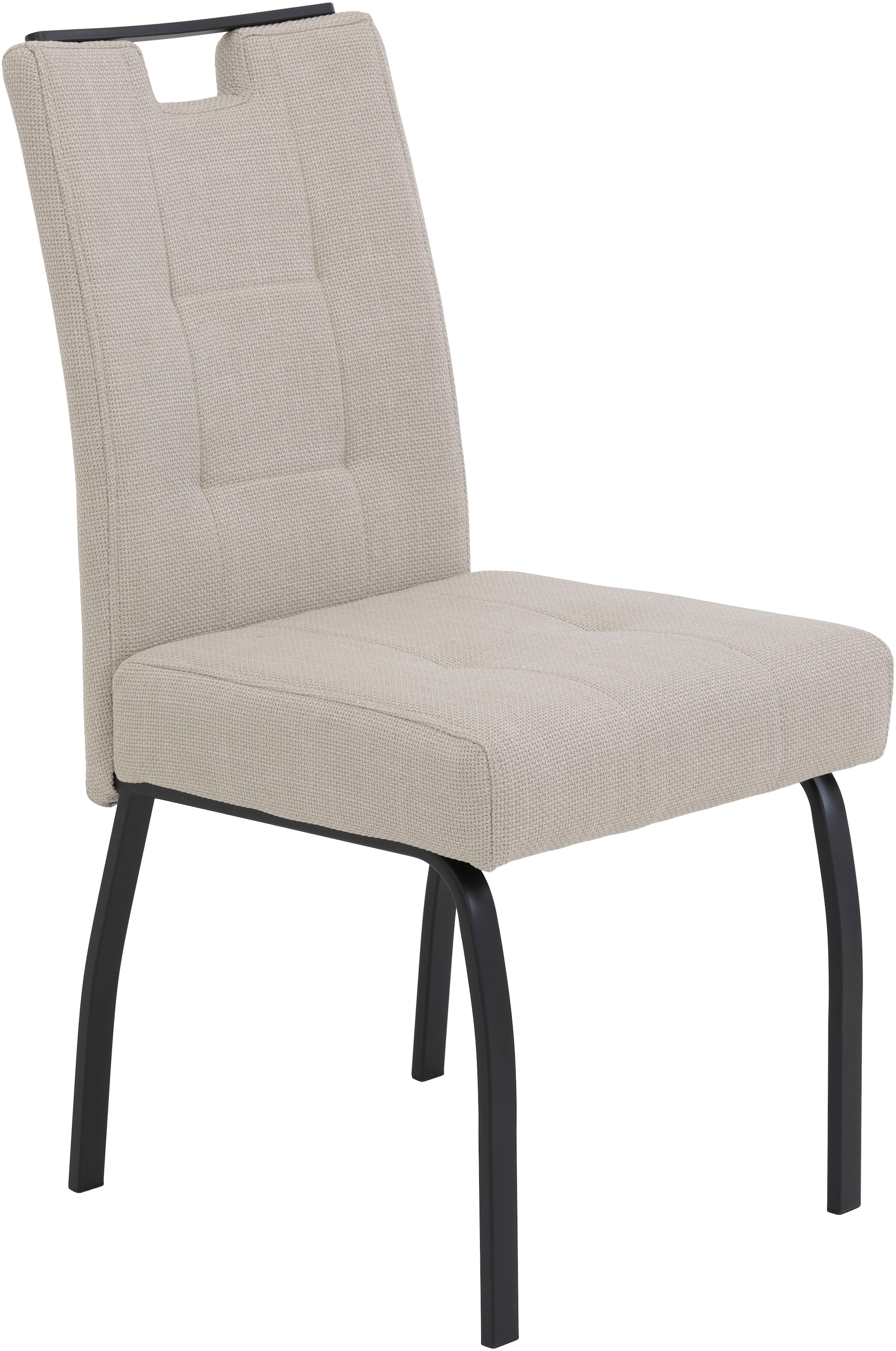 HELA 4-Fußstuhl »LINZ, Esszimmerstuhl, Komfortstuhl«, (Set), 2 St., Microfaser-Webstoff, XL-Sitz,elegante Griffleiste,Komfortsitz mit Federkern,140kg belastbar