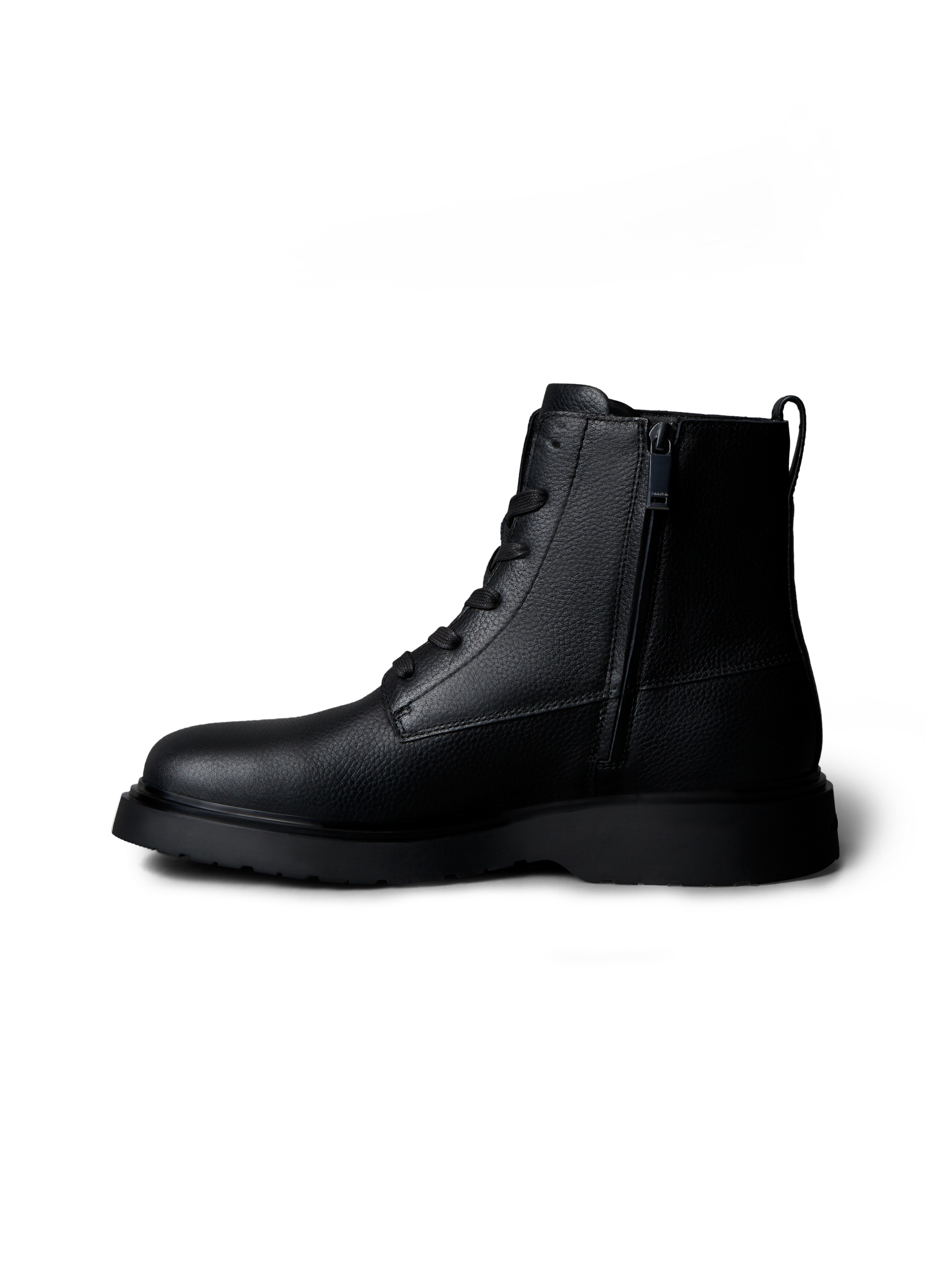 Calvin Klein Jeans Schnürboots »COMBAT ESS LACE UP ZIP BOOT LTH«, Schnürstiefelette, Casual-Boots mit Reißverschluss