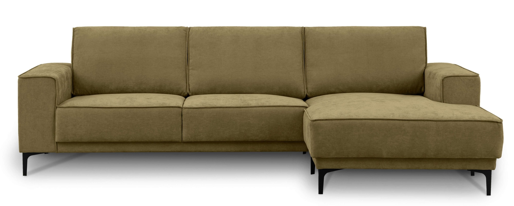 Places of Style Ecksofa »Polsterecke Oland, Struktur, Flachgewebe, Luxus-Microfaser, Boucle«, L-Form, 280 cm, Wellenunterfederung, Skandi-Design, Metallfüße