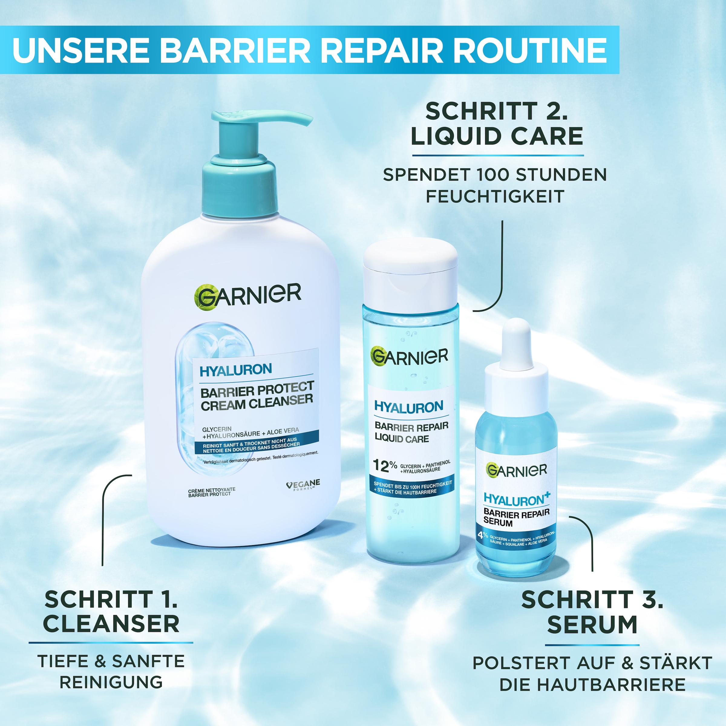 GARNIER Gesichts-Reinigungsschaum »Garnier Hyaluron Barrier Protect Cream Cleanser«