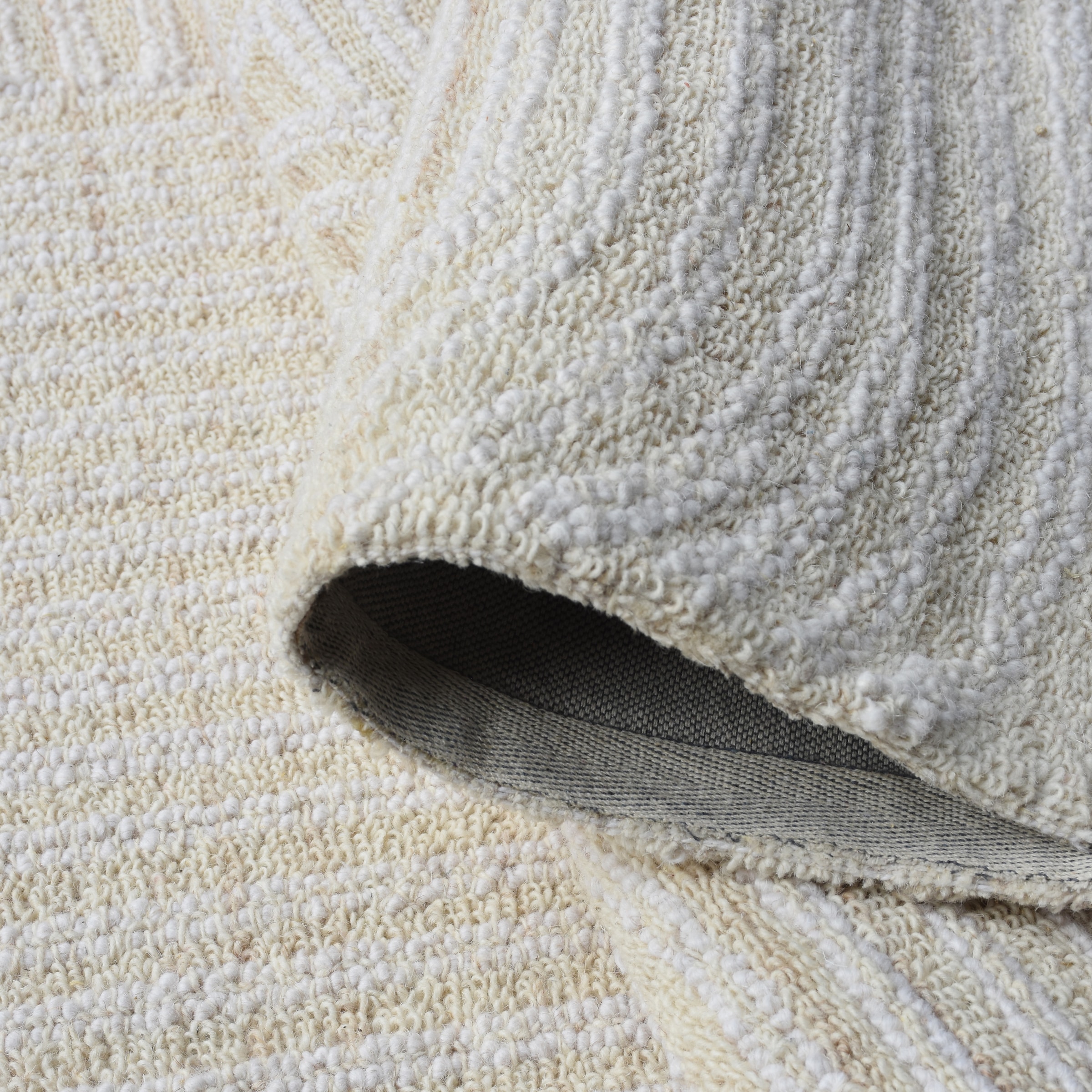 my home Wollteppich »Brevik, handgefertigt, Wolle, Hoch-Tief-Struktur« rechteckig 11 mm Höhe einfarbig, Wolle, Teppich, Wohnzimmer, Schlafzimmer, Esszimmer