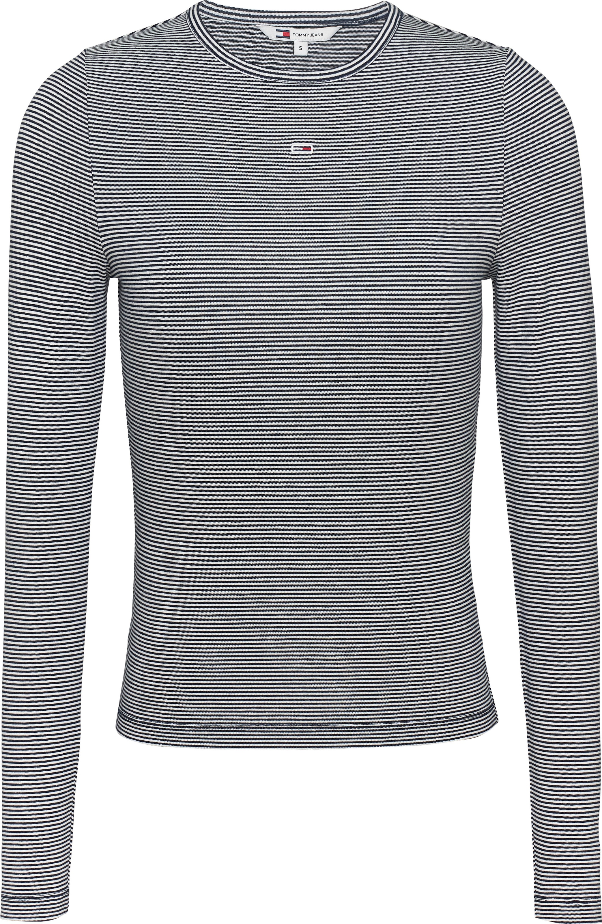 Tommy Jeans Langarmshirt »TJW SLIM STRIPE ESSENTIAL RIB LS«, in Rippenoptik, Streifendessin