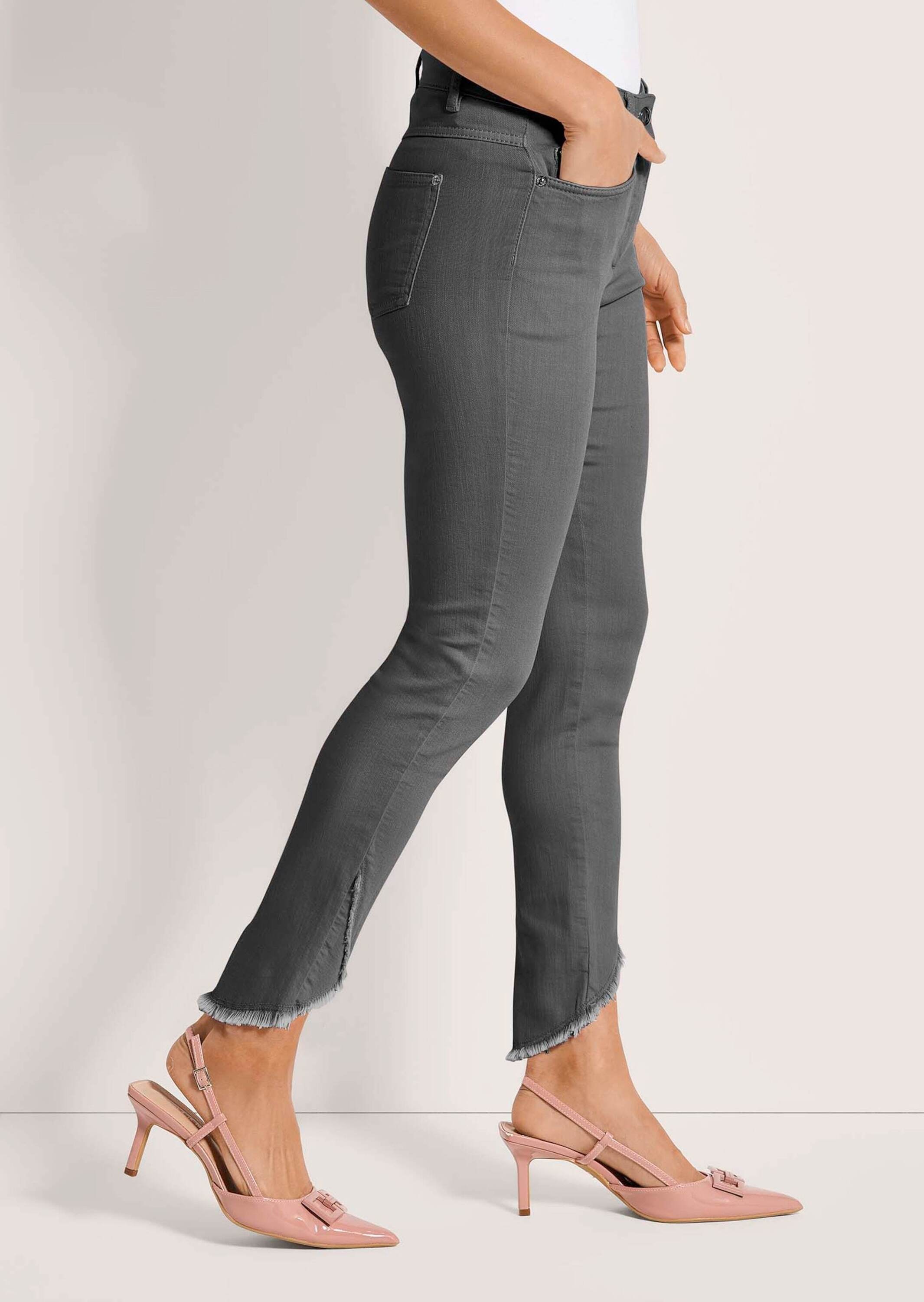 MADELEINE Regular-fit-Jeans »Jeans Verkürzte 5-Pocket-Hose mit Fransen«