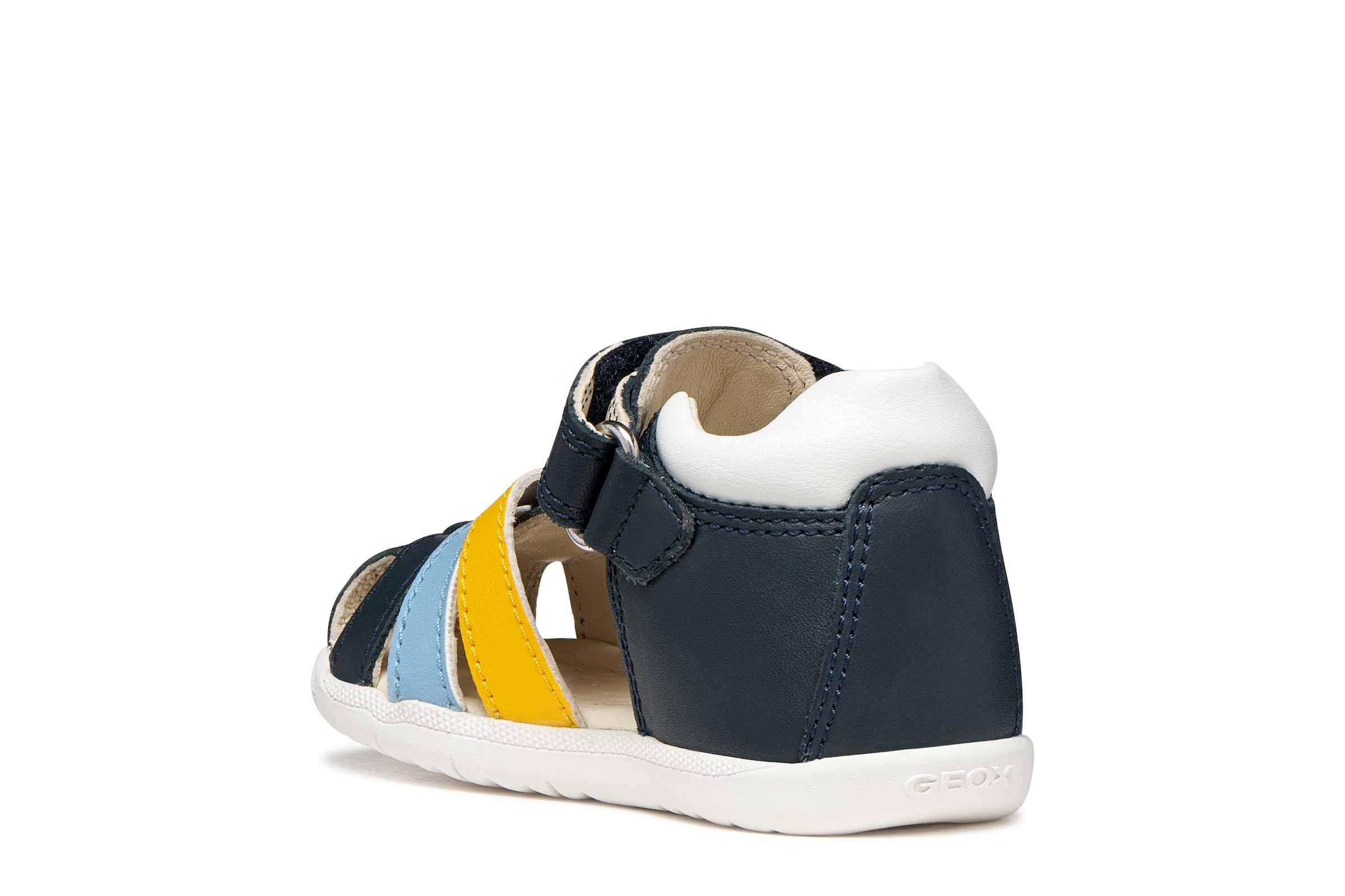 Geox Lauflernschuh »B SANDAL MACCHIA BOY«  Babyschuh, Kontrast-Riemchen, Größenschablone zum Download