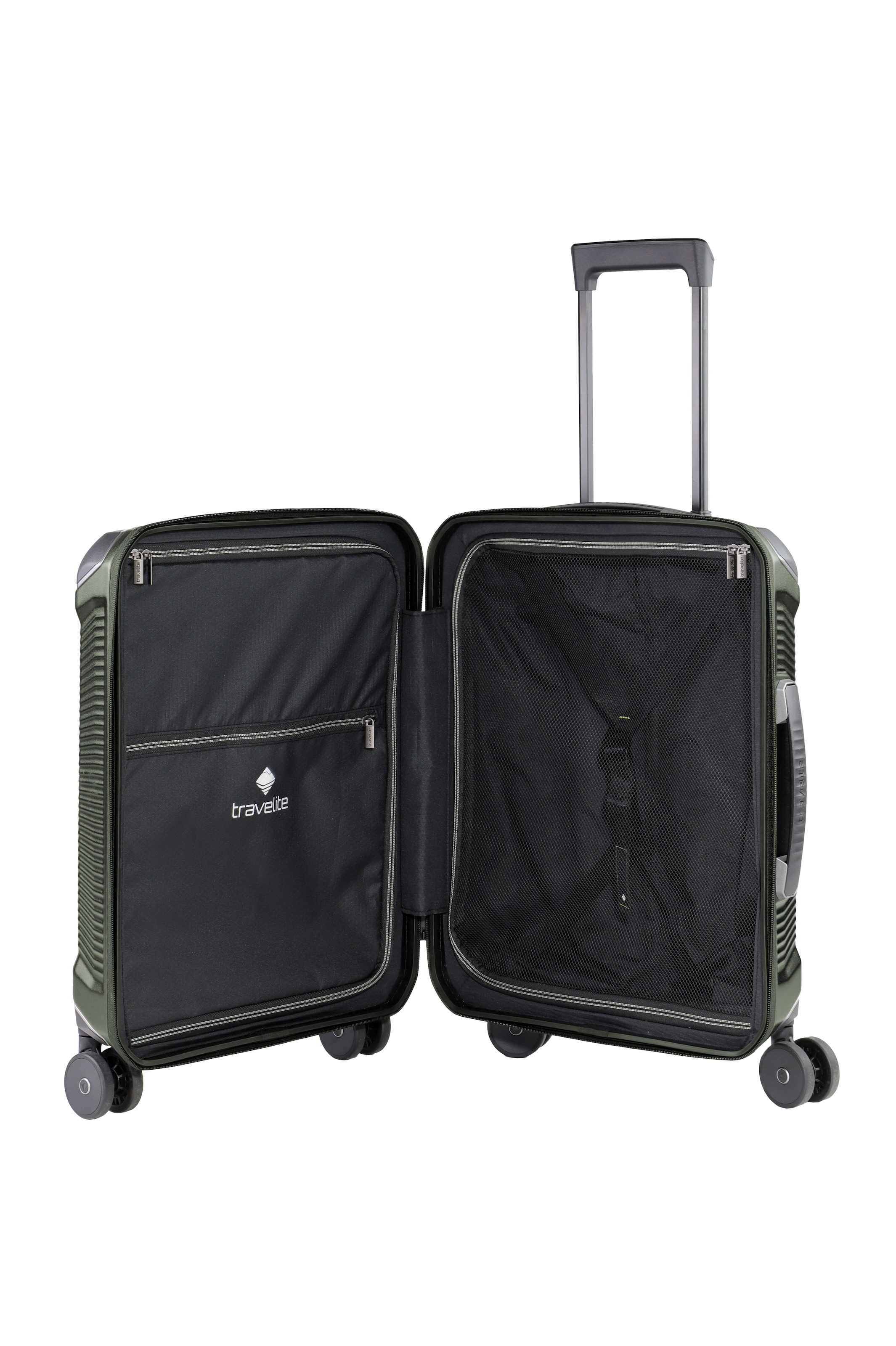 travelite Trolley »MILLENNIUM Reisekoffer Hartschale« 37 l 4 Rollen aus leichtem Polycarbonat mit stabiler Bauweise und Innenaufteilung