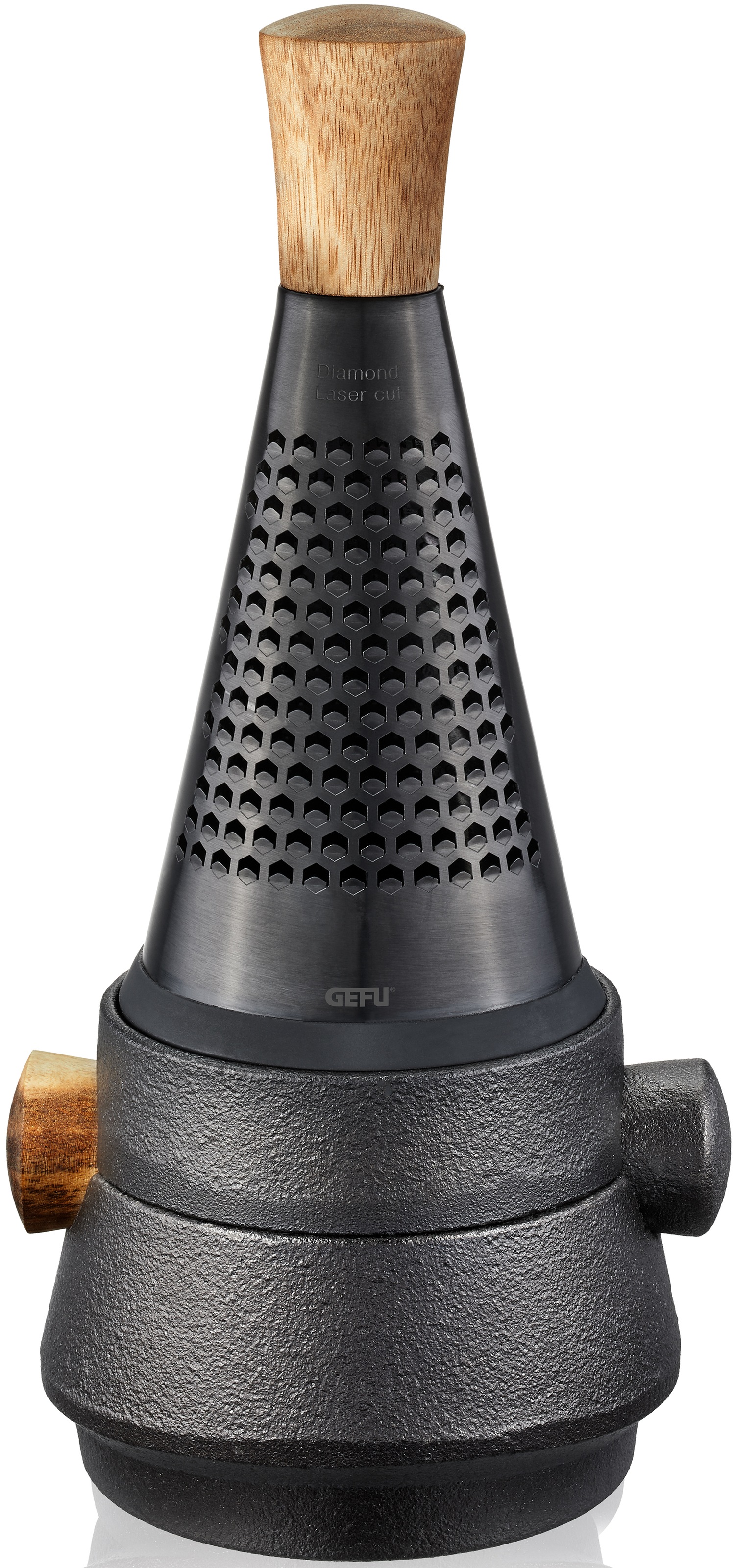 GEFU Küchenreibe »Spicetower X-PLOSION®«, Griff aus Akazienholz und Antirutschfuß