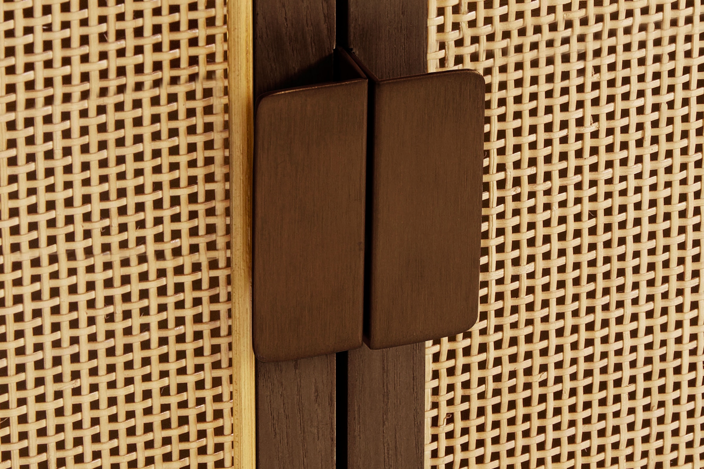 LeGer Home by Lena Gercke Sideboard »Lina« Sideboard, Melinoberflächen,  Mit Rattan Einsatz, 4 Innenfächer, teilmassiv