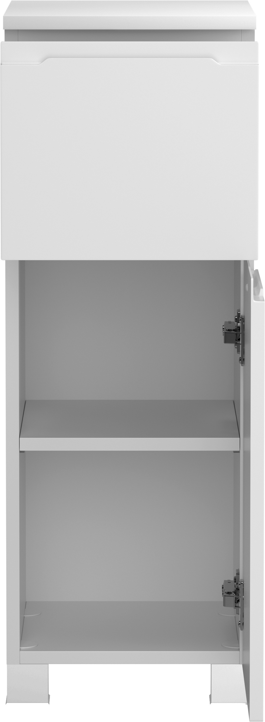 welltime Unterschrank »CABO, gedämpfte Scharniere, Softclose-Auszug« matt weiß, griffloses Design, reversibel