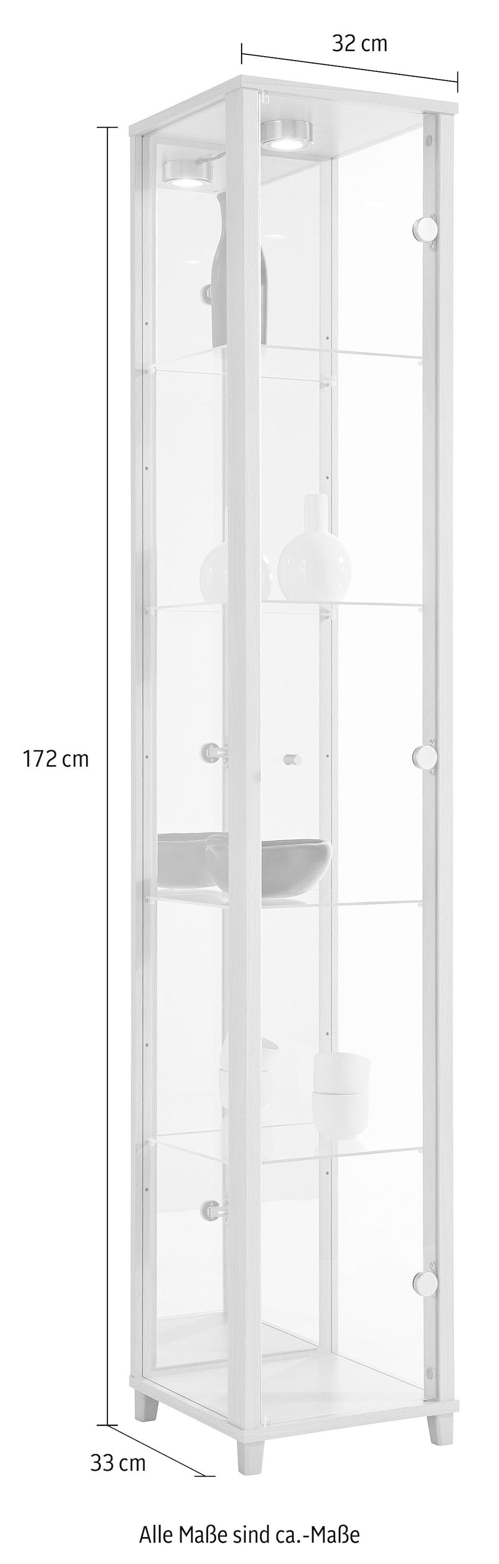 fif möbel Vitrine »OPTIMA« Standvitrine/Glasvitrine 1x Glastür,perfekt für Sammler,Sammlervitrine