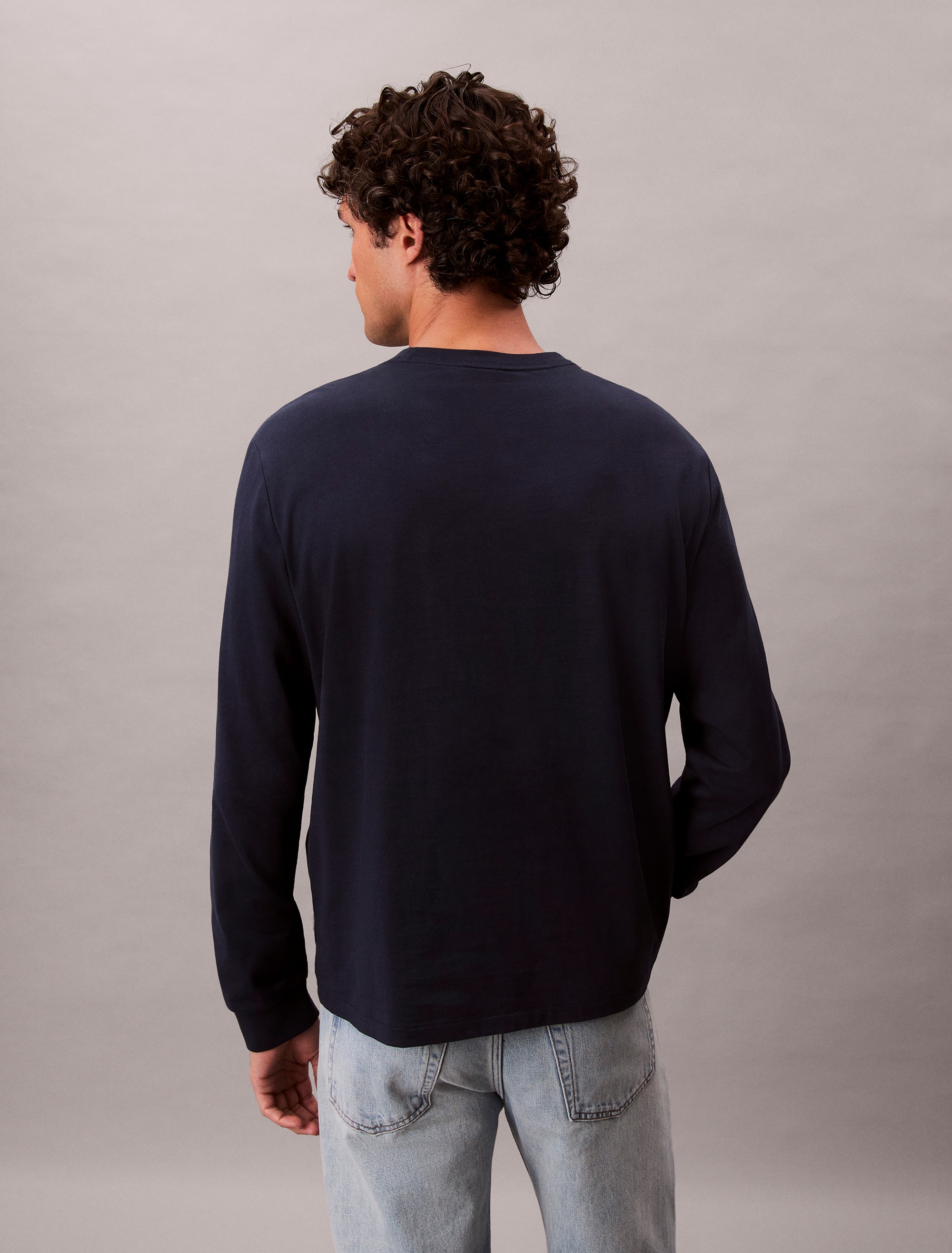 Calvin Klein Jeans Langarmshirt »LS EASY MONOGRAM TEE« Mit Rundhalsausschnitt, regular fit