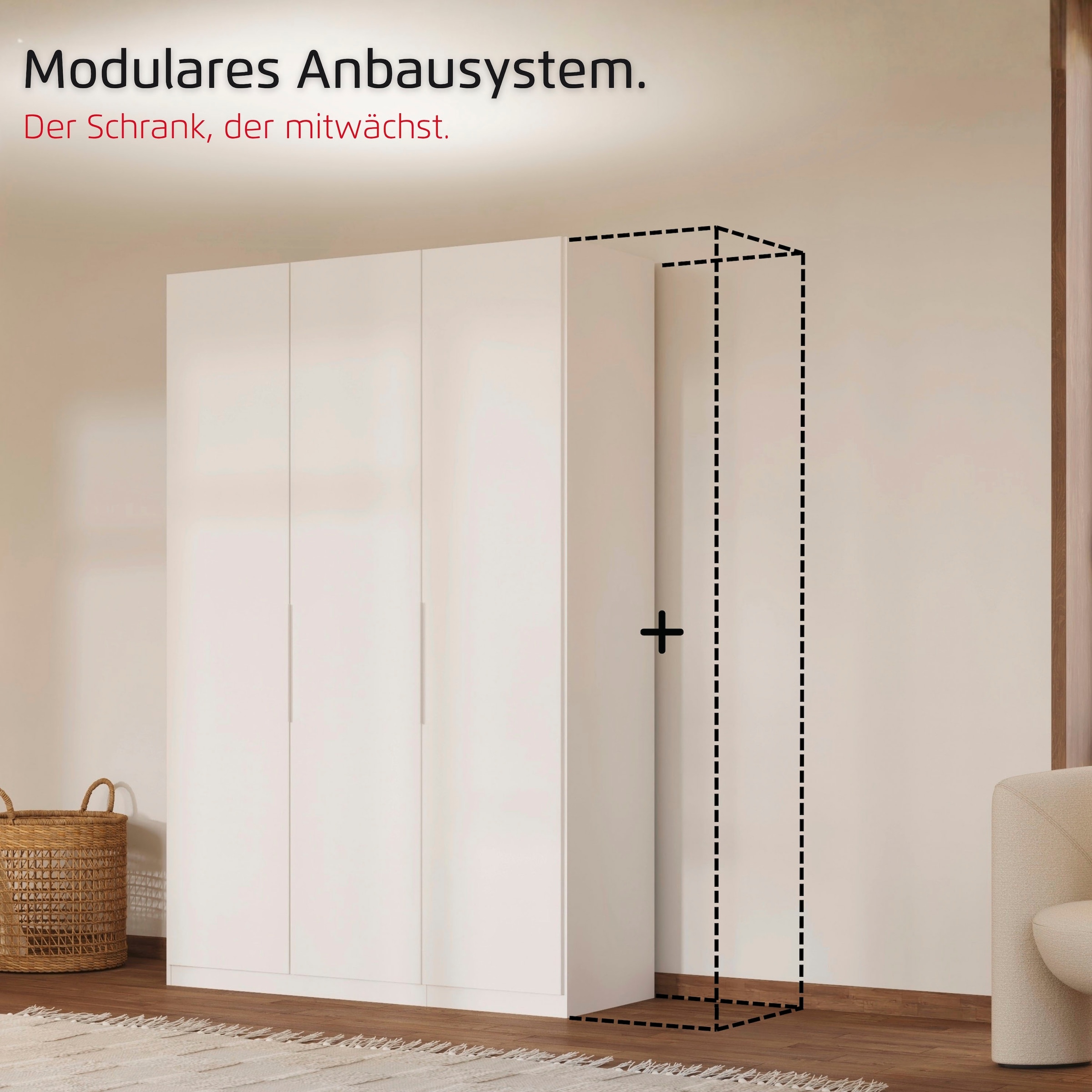 rauch Kleiderschrank »Schrank Möbel Schlafzimmer Garderobe Kinderzimmer WELTNEUHEIT TYNDA« PATENTIERTES SCHNELLMONTAGESYSTEM, Soft-Close-Funktion MADE IN GERMANY