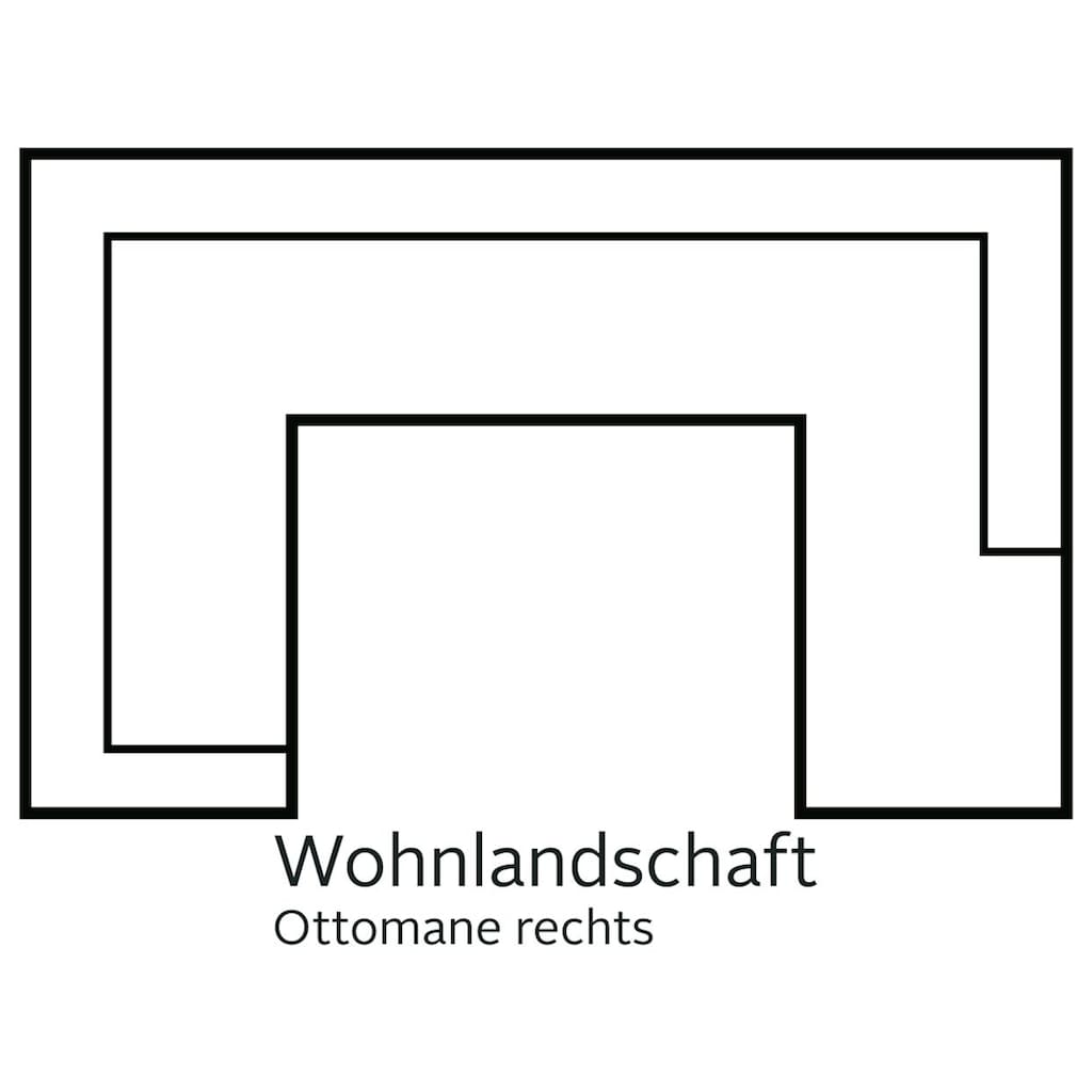 Home affaire Wohnlandschaft »MARSEILLE XXL 349cm, U-Form, Ottomane rechts/links wählbar«
