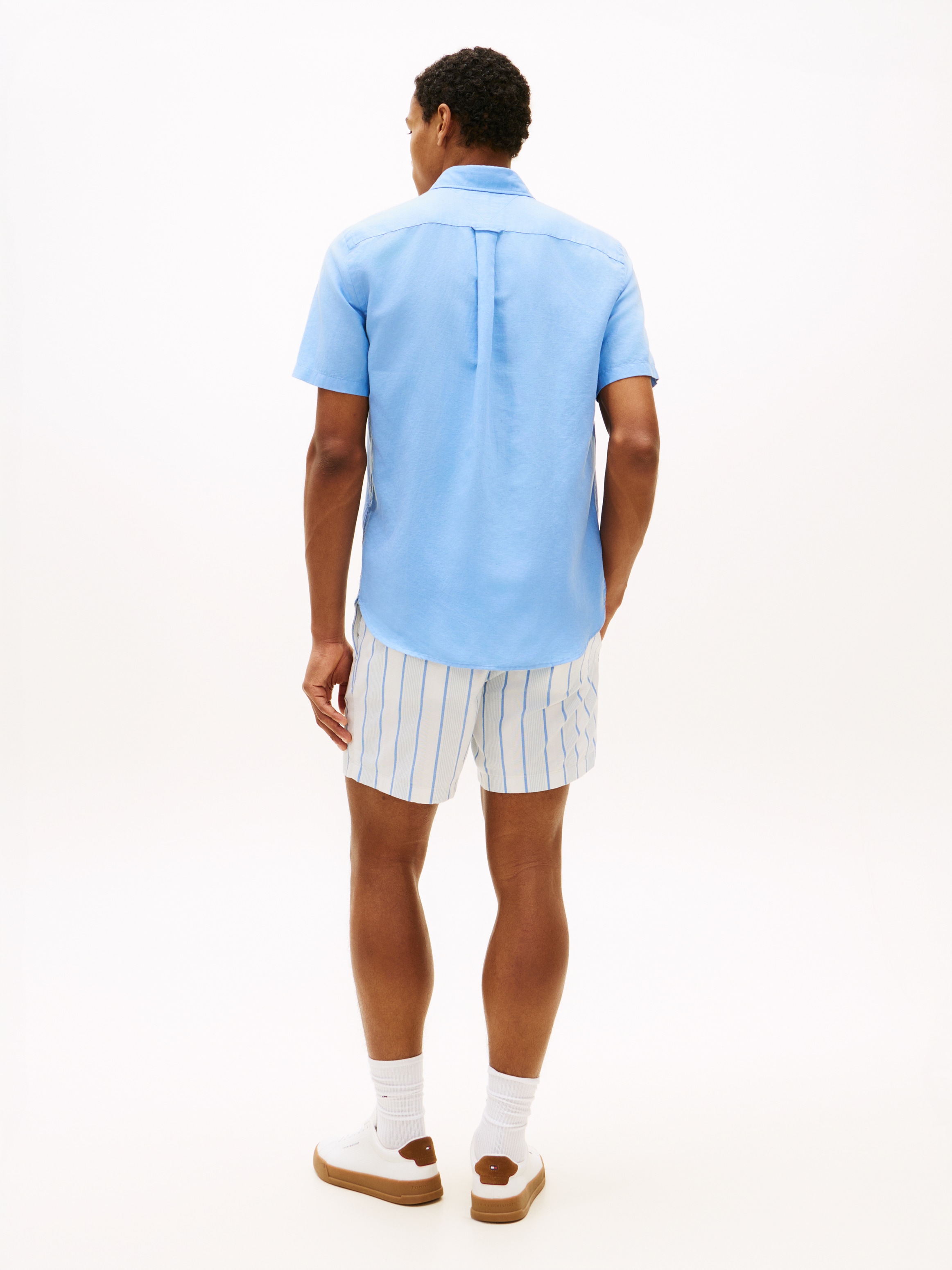 Tommy Hilfiger Kurzarmhemd »LINEN BLEND SOLID« aus einem Baumwoll-Leinen-Mix