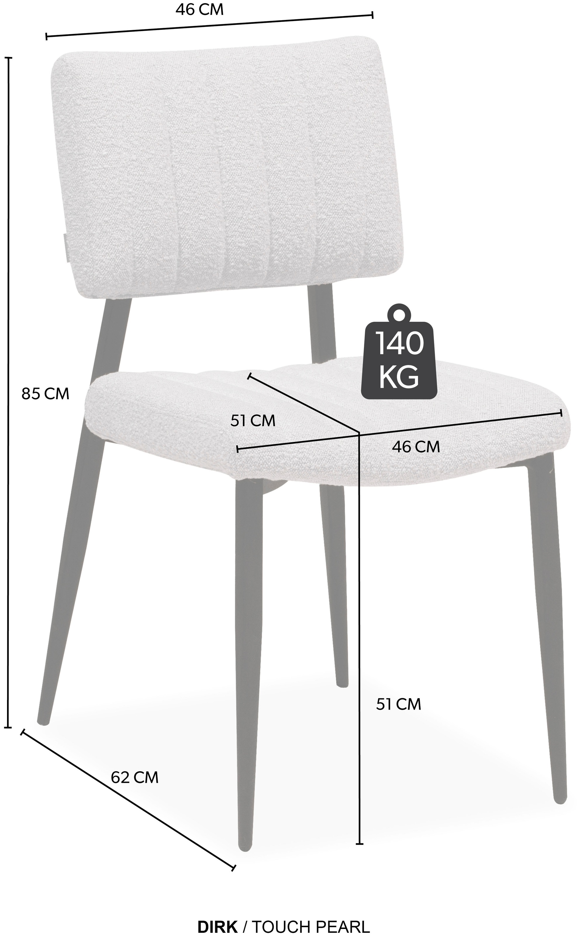 OMG Design Esszimmerstuhl »Dirk«, (Set), 1 St., Stoff, moderner Boucle Bezug, bequem gepolstert