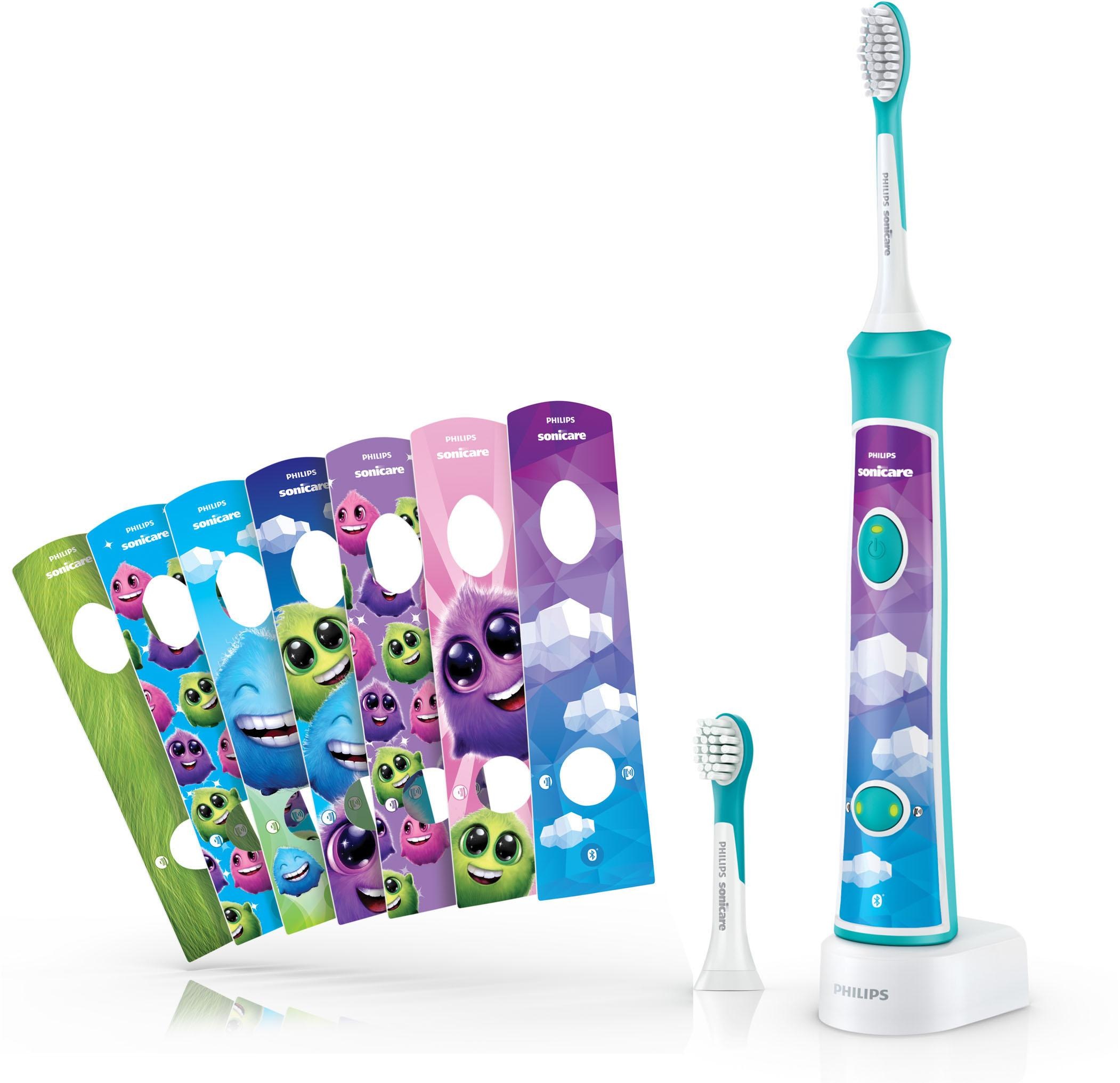Philips Sonicare Elektrische Kinderzahnbürste »HX6322/04«, 2 St. Aufsteckbürsten, inkl. 8 Aufkleber