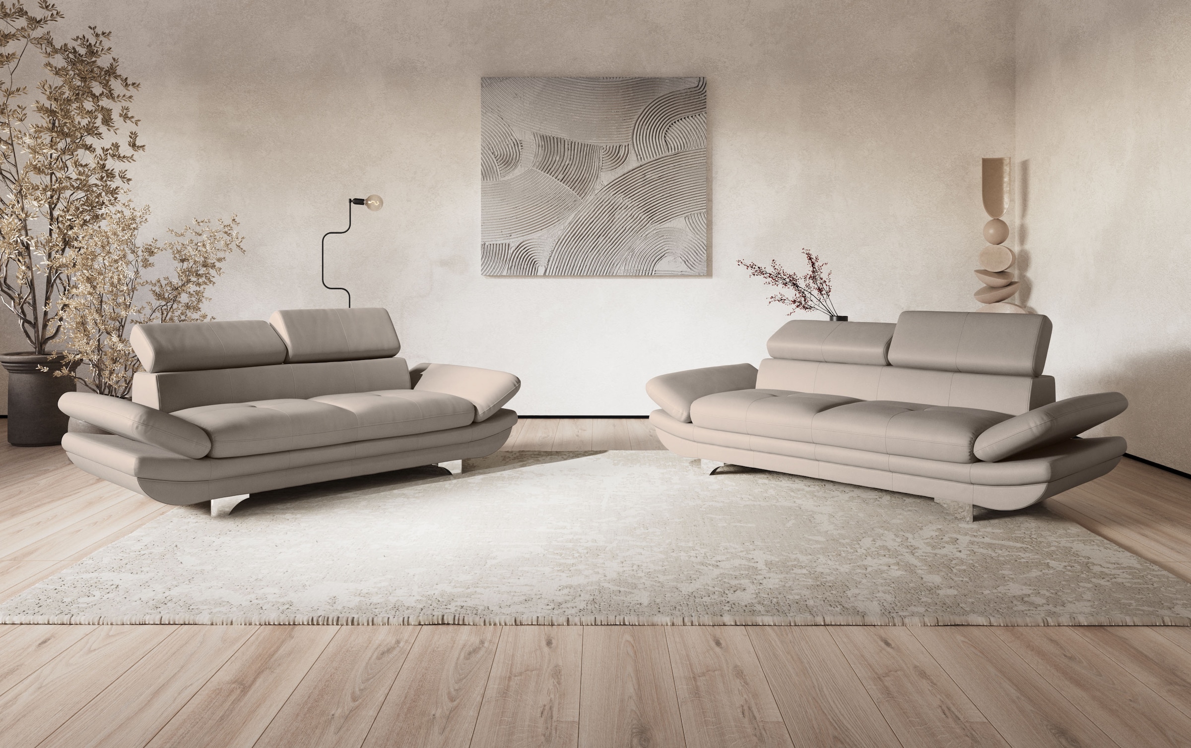 COTTA 3-Sitzer »Enterprise«, Big-Sofa, mit Armteilverstellung & Kopfteilverstellung