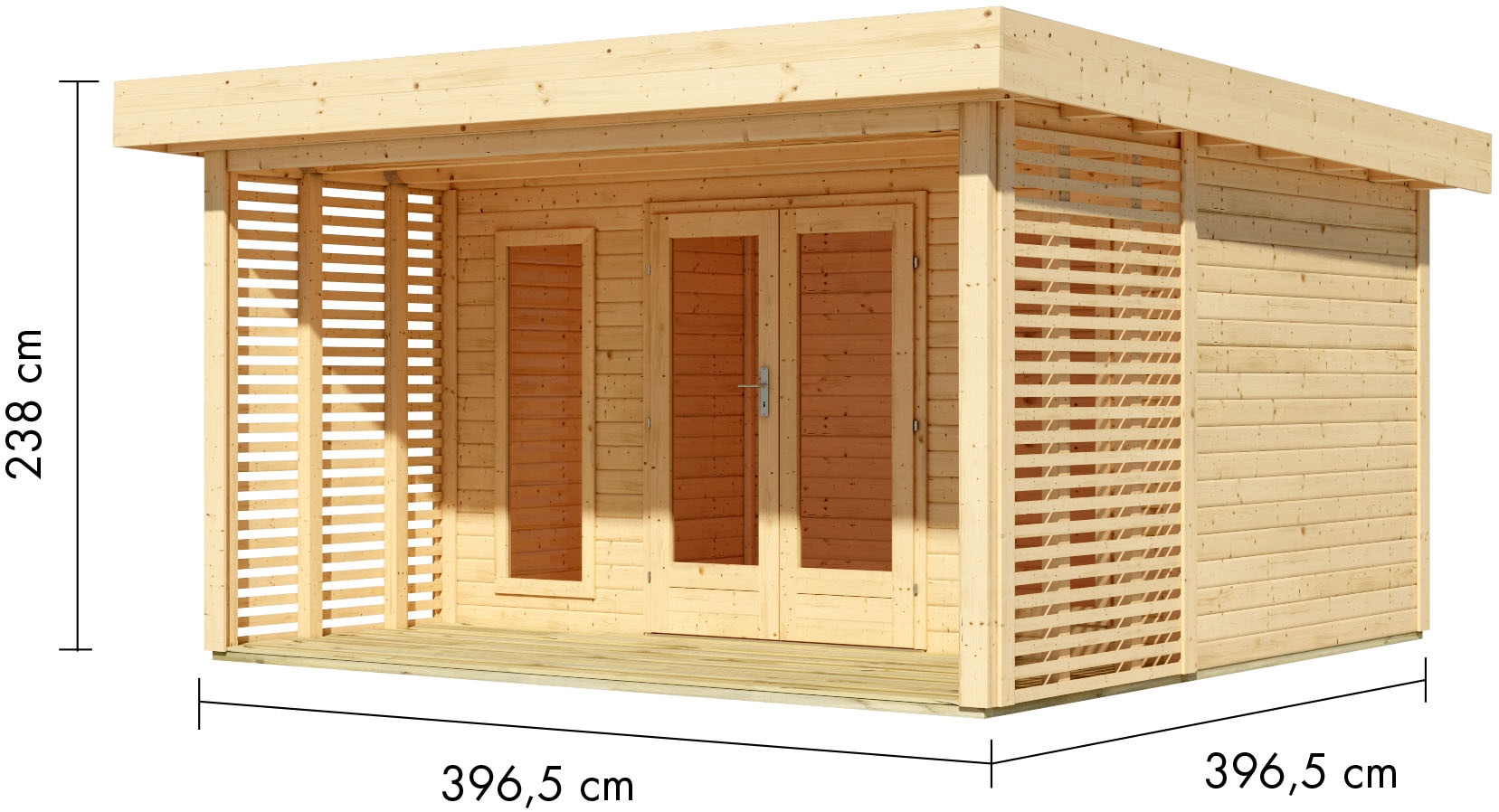 Karibu Gartenhaus »Lettinsee« 38mm, inkl. Dachbegrünung  mit wasserabweisender Profilierung