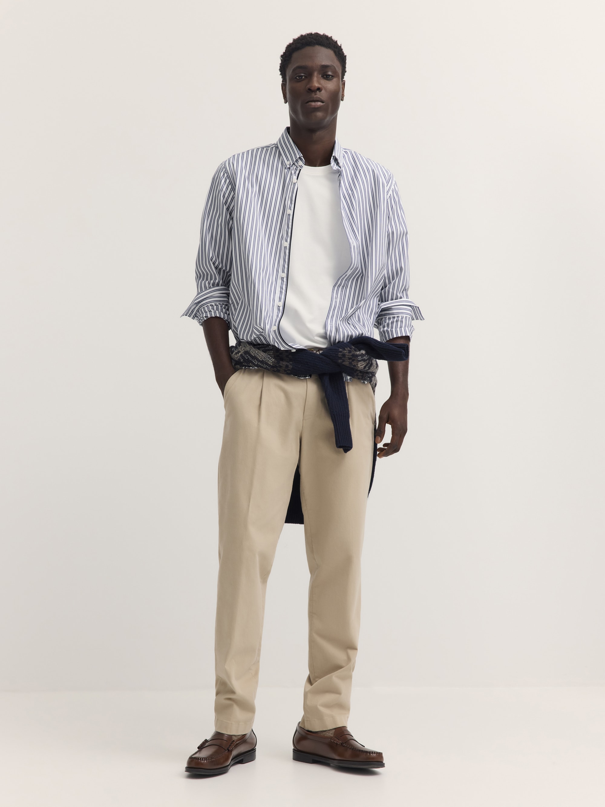 bugatti Langarmhemd »Modern Fit« Modern Fit Baumwolle Gestreift Under Button-Down