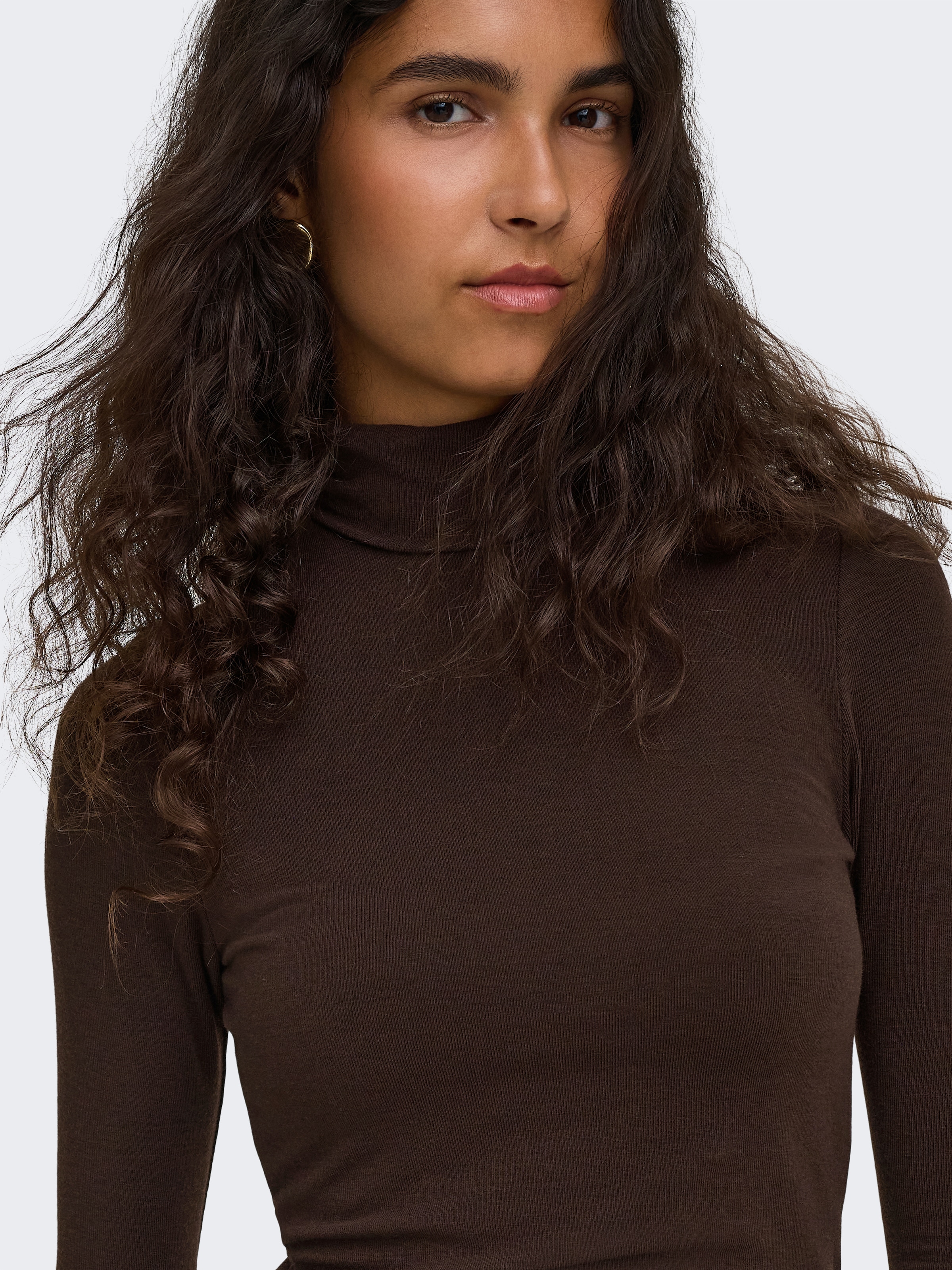 ONLY Rollkragenshirt »ONLGLAMOUR L/S ROLL-NECK TOP JRS NOOS« Materialmix, slim fit