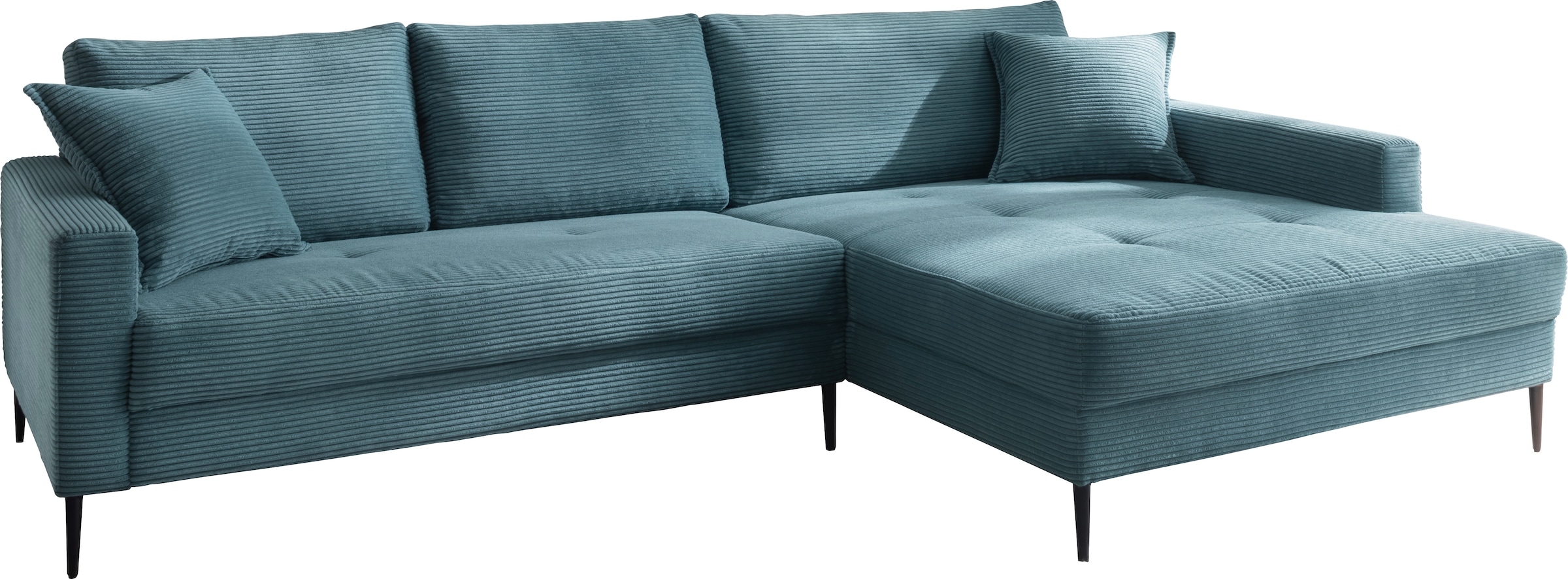 Trends by HG Ecksofa »Summer L-Form«, in Cord-Stoff mit Metallfuß