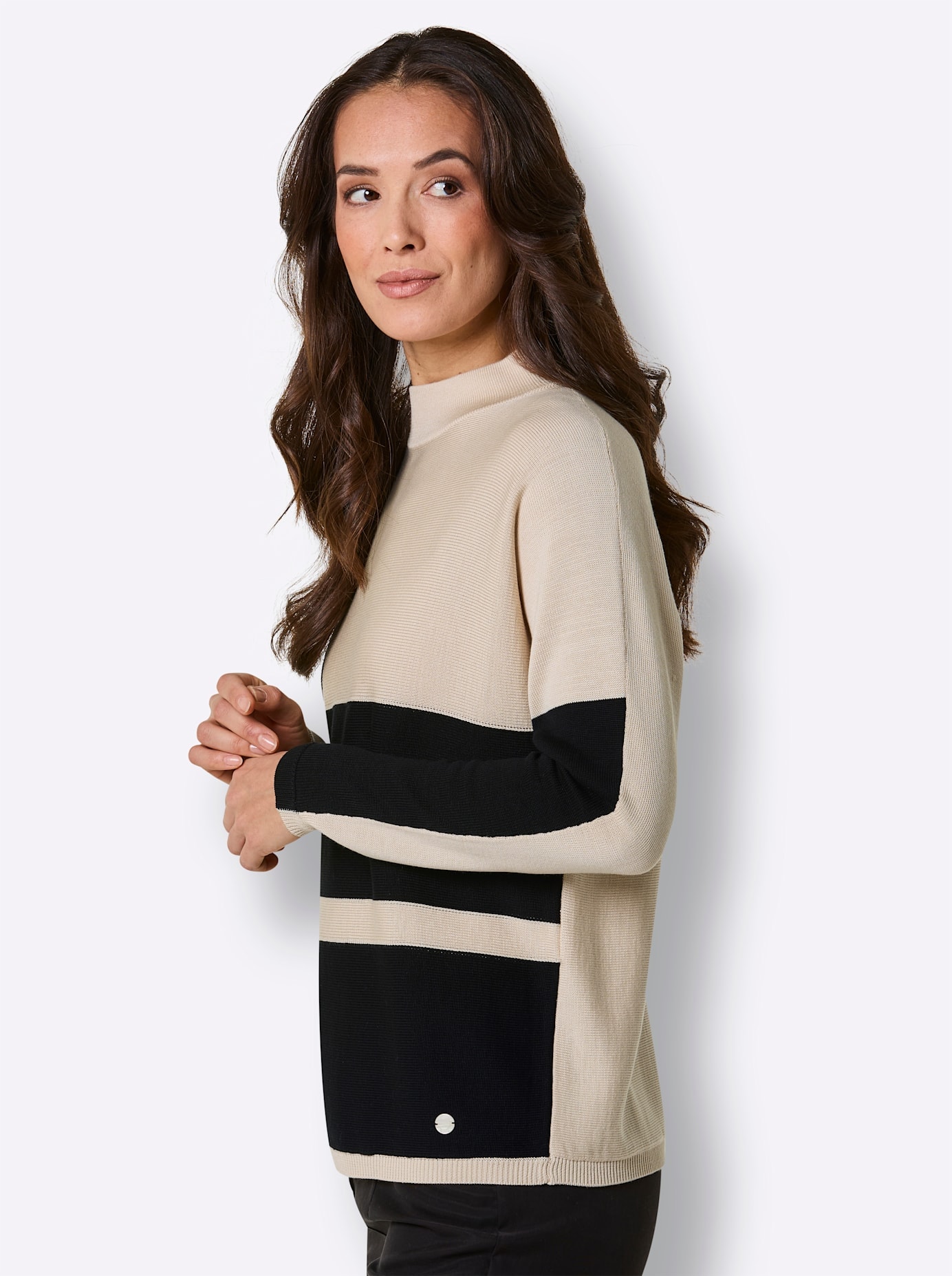 CREATION L PREMIUM Stehkragenpullover »Merino-Lyocell-Pullover«