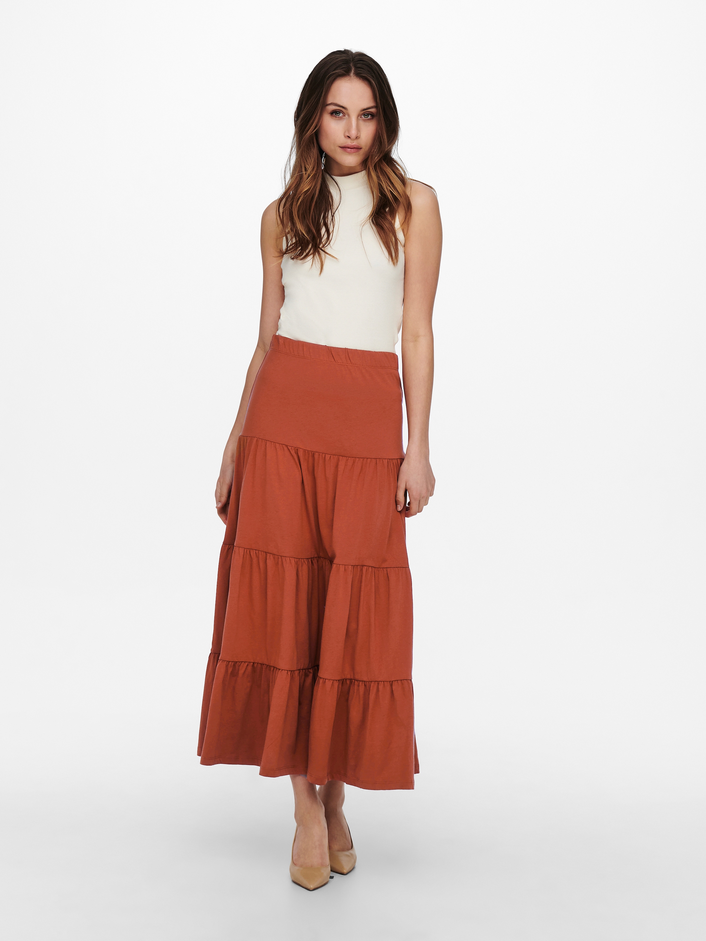 ONLY Maxirock »ONLMAY MAXI SKIRT« Baumwolle, mit Volant