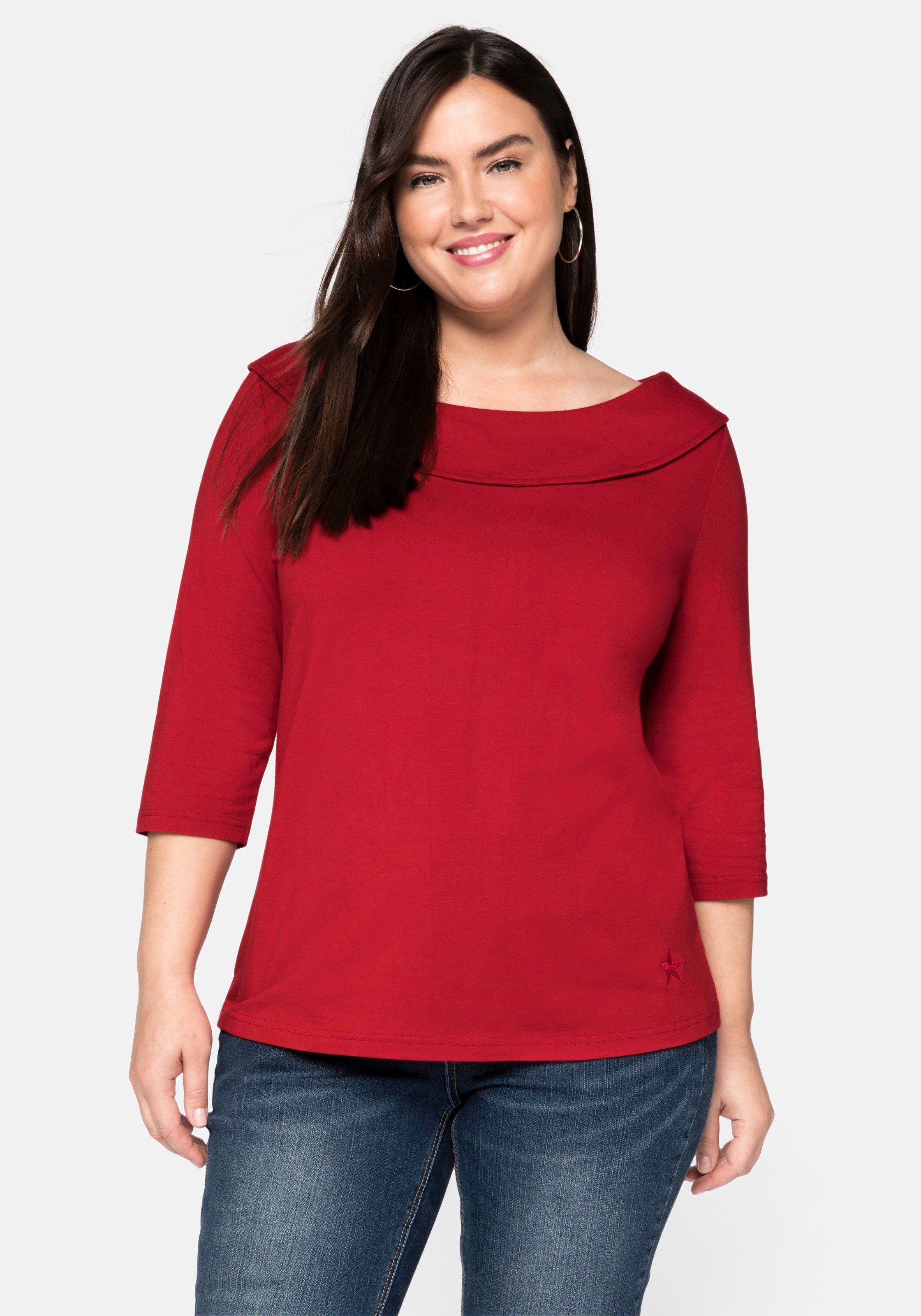 sheego by Joe Browns Langarmshirt, im Carmenstil