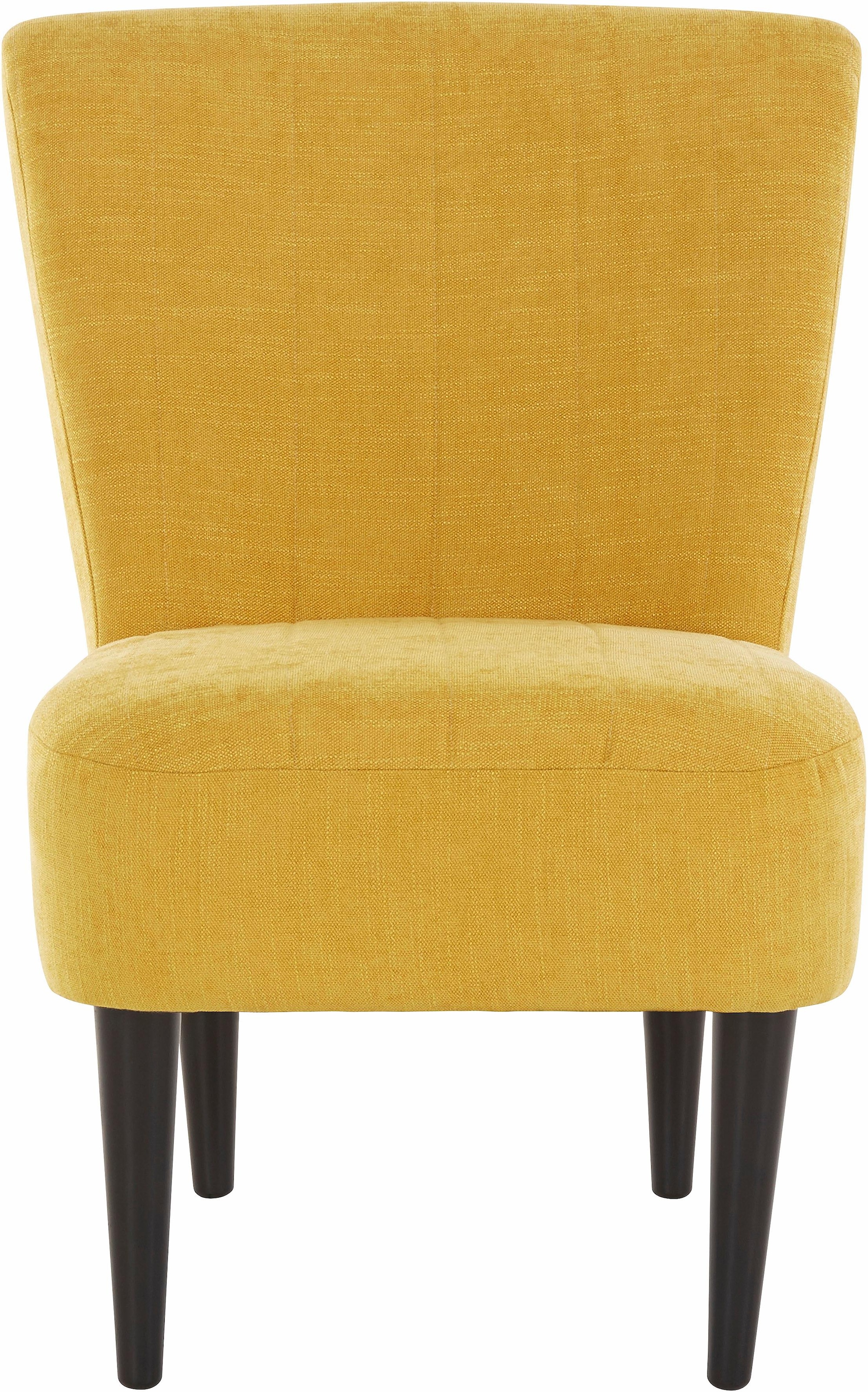 ATLANTIC home collection Cocktailsessel »Jan« mit Wellenunterfederung, Massivholzfüße