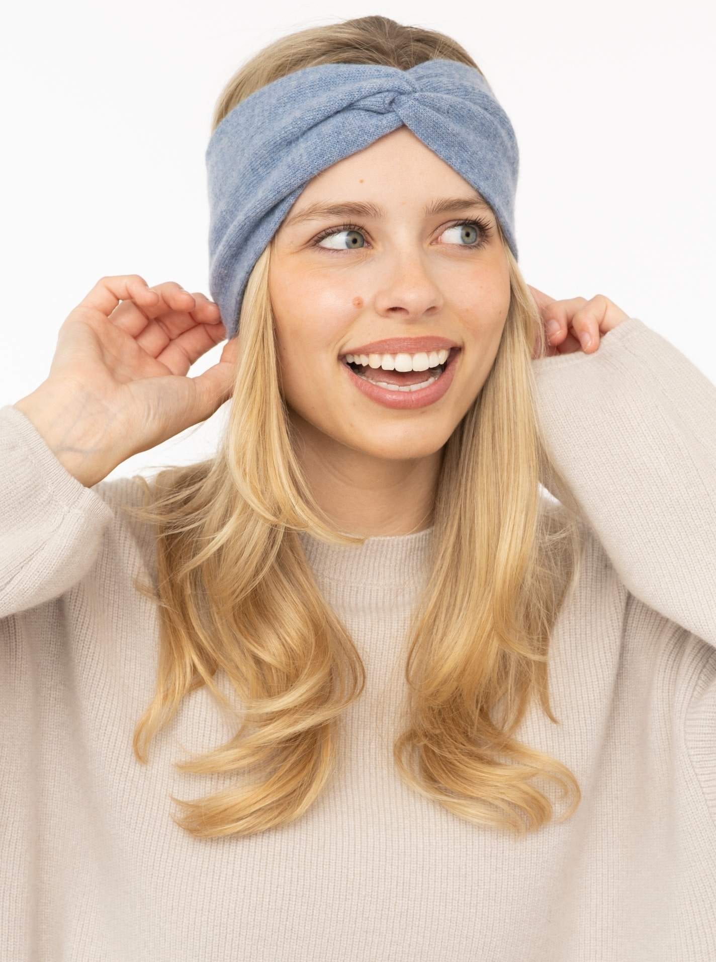 Zwillingsherz Stirnband »100% Cashmere "Classic"« Knoten vorn, wärmend, klassisches Strickdesign