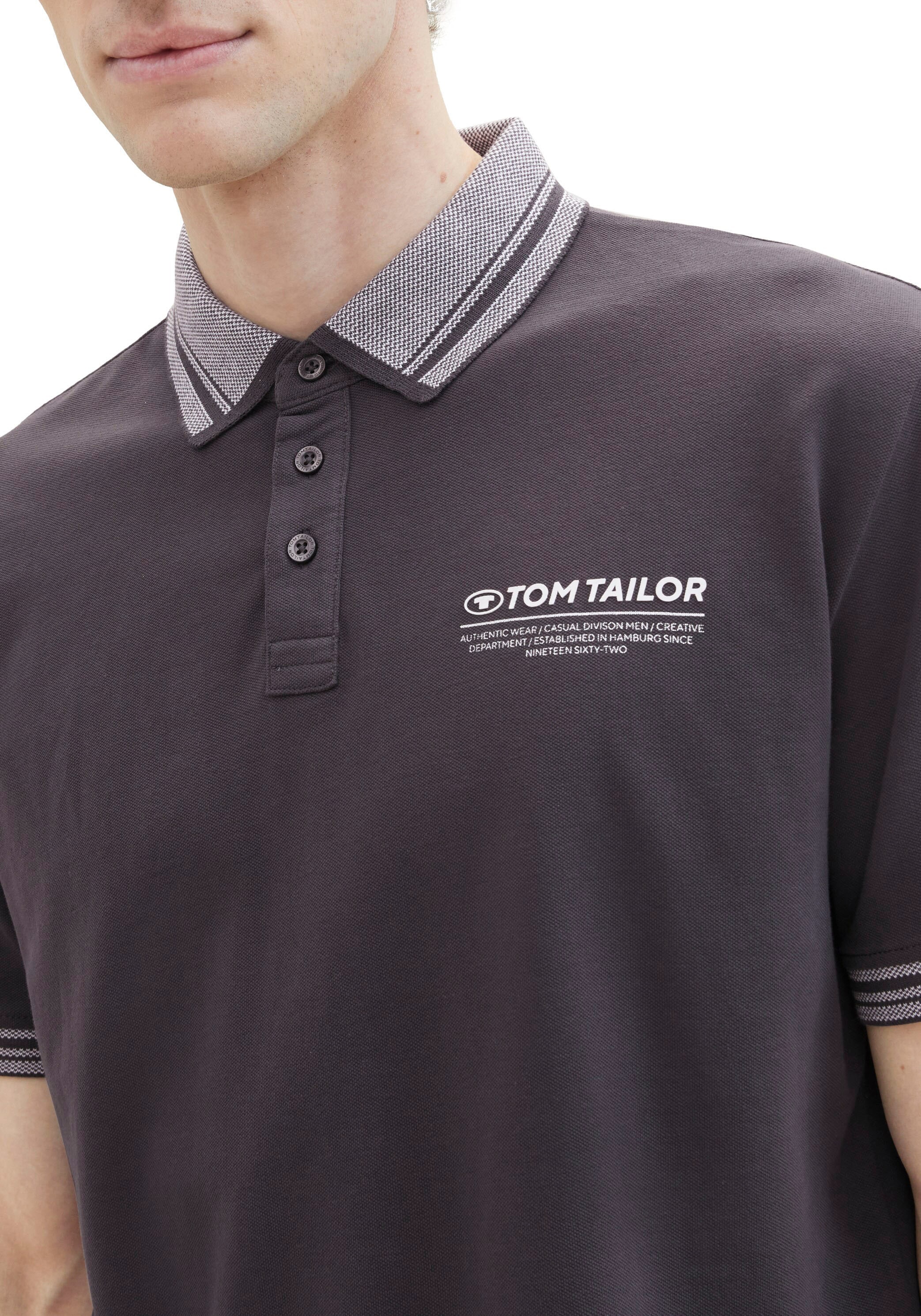 TOM TAILOR Poloshirt, mit Logo-Schriftzug auf der Brust