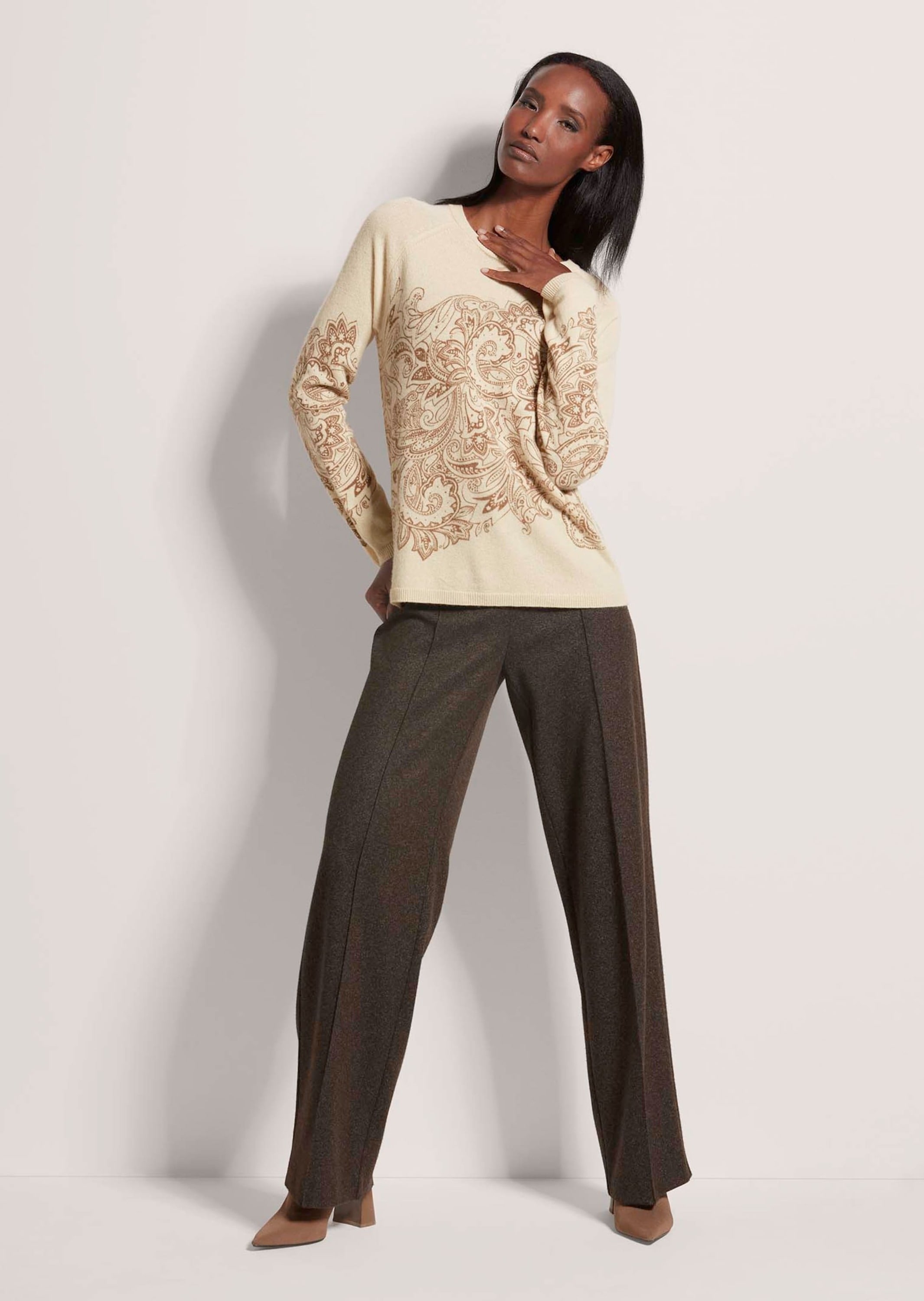 MADELEINE Longpullover »Kaschmirpullover Kaschmirpullover mit einzigartigem Print« Wertvoller Druck auf Kaschmir