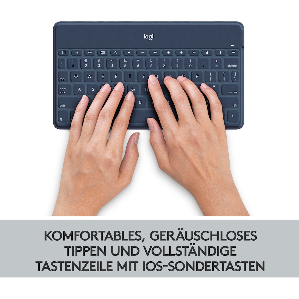 Logitech Apple-Tastatur »Keys-To-Go«, (iOS Sondertasten-Multimedia-Tasten-Lautstärkeregler-USB-Anschluss)