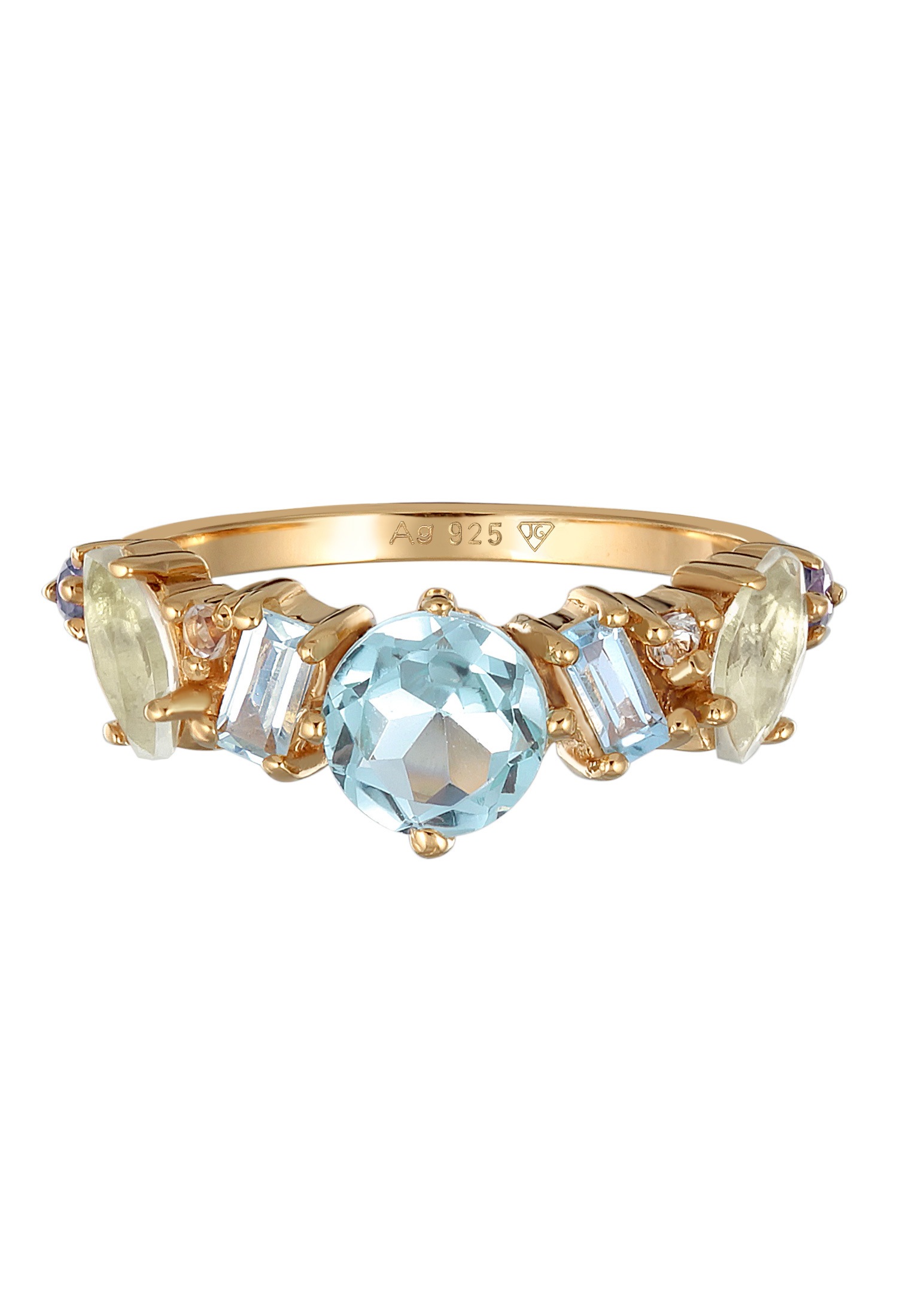 Elli Premium Silberring »Ring Topas Mondstein Amethyst Klassik 925 Sterling Silber vergoldet«