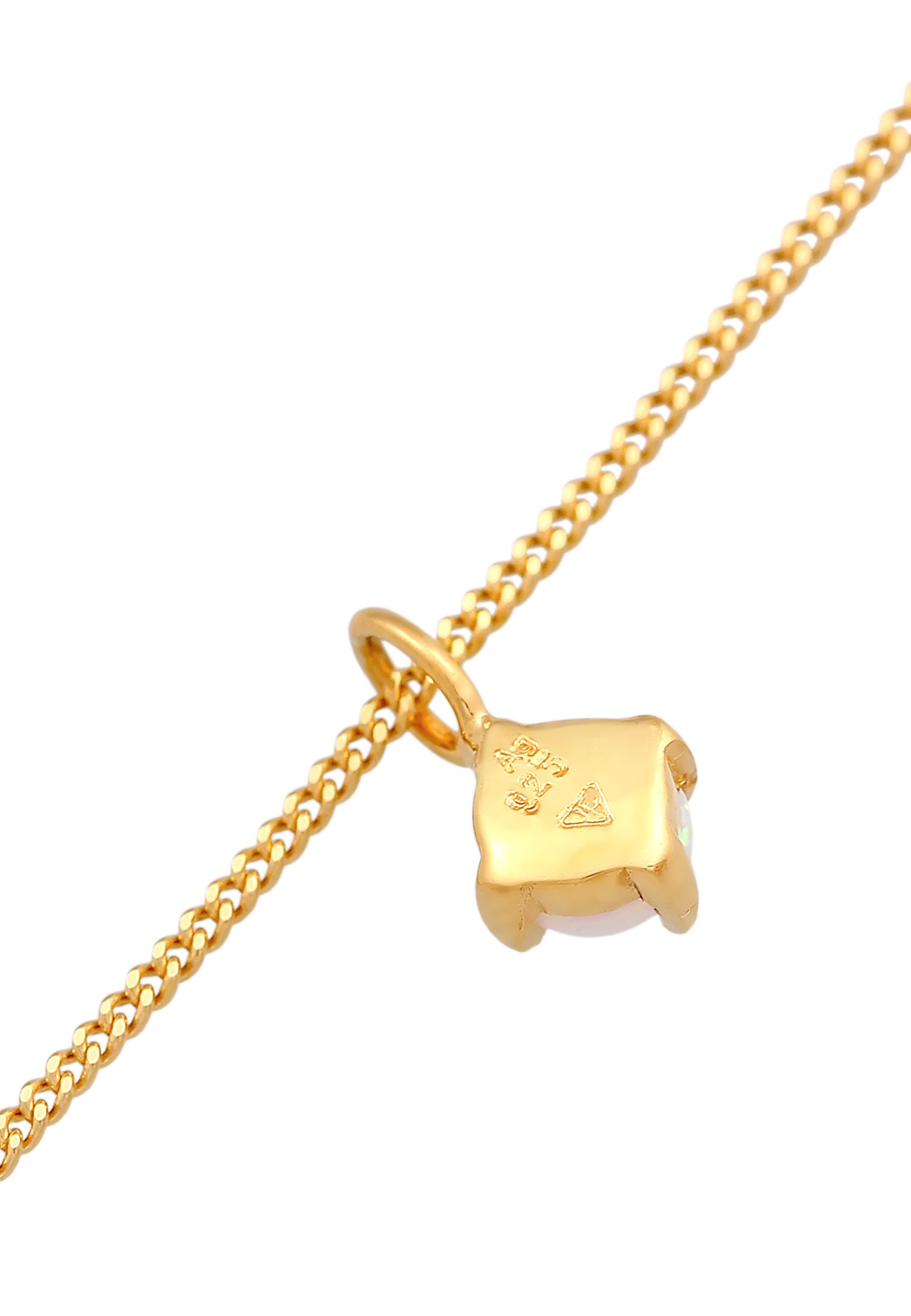 Elli Choker »Halskette Choker Solitär synthetische Opal Klassik 925 Silber«