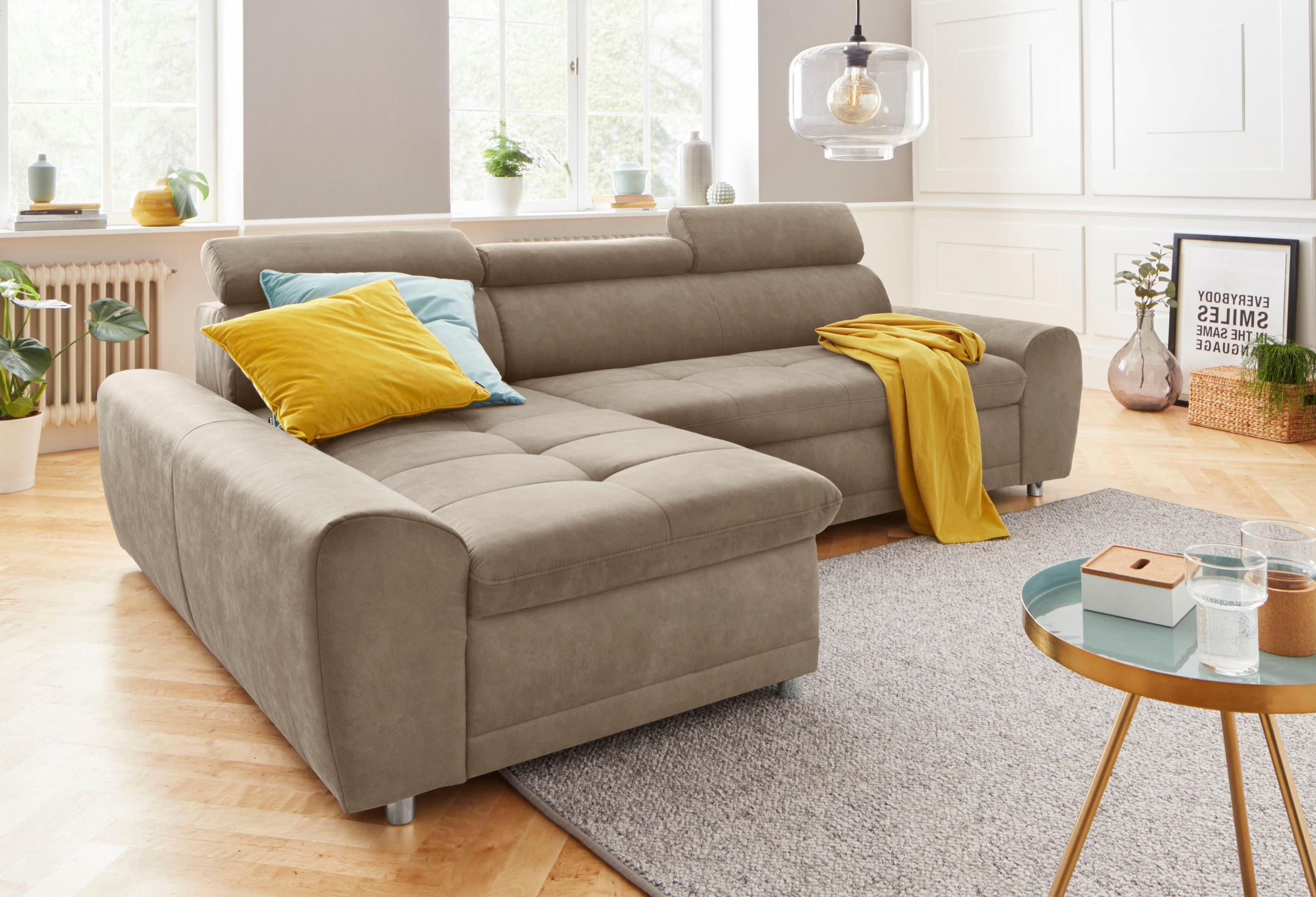 sit&more Ecksofa »Riva L-Form«, inklusive Kopteilverstellung, wahlweise mit Bettfunktion