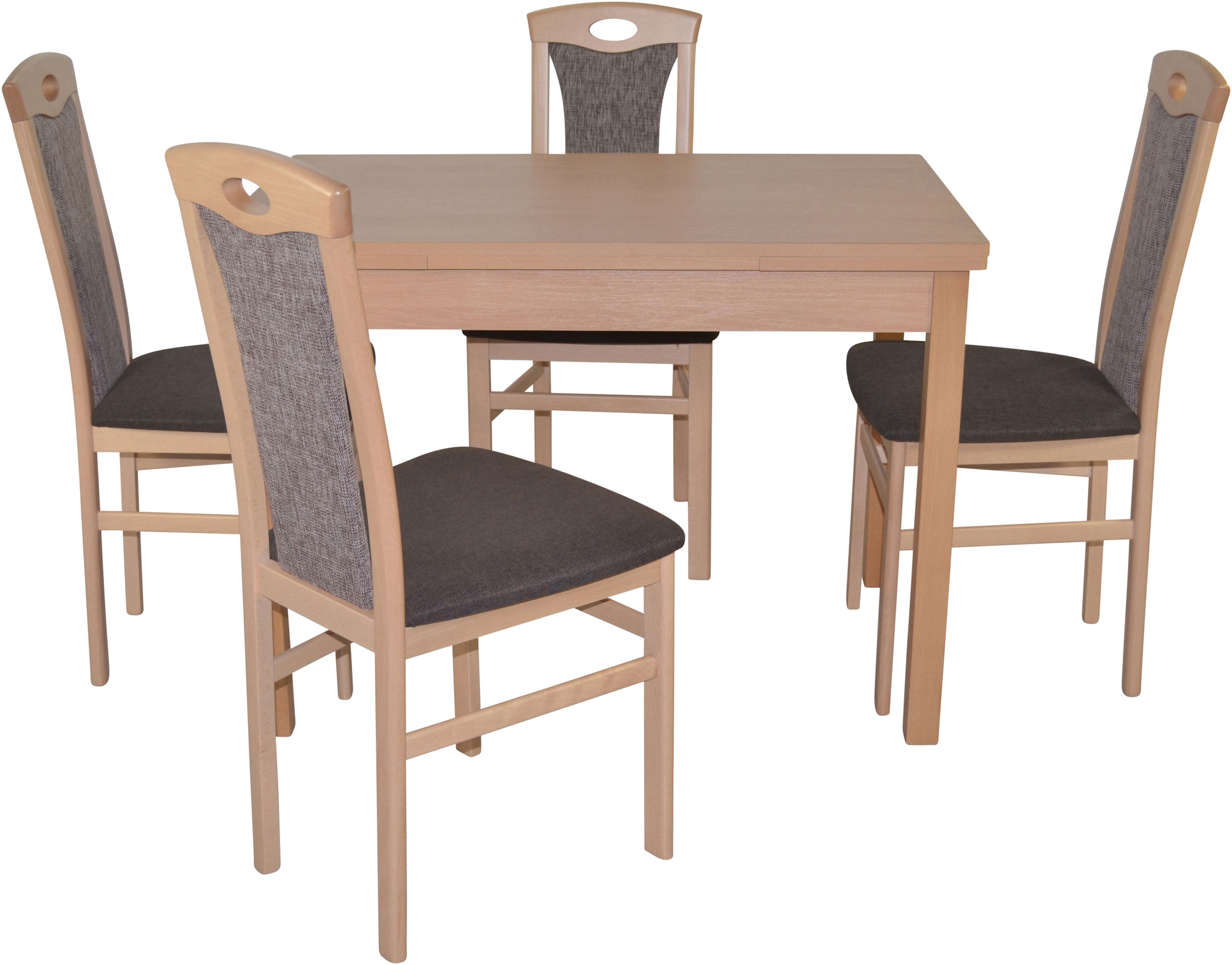 HOFMANN LIVING AND MORE Essgruppe »5tlg. Tischgruppe« Spar-Set, 5tlg. Tischgruppe, 5 Stk. tlg. Stühle montiert