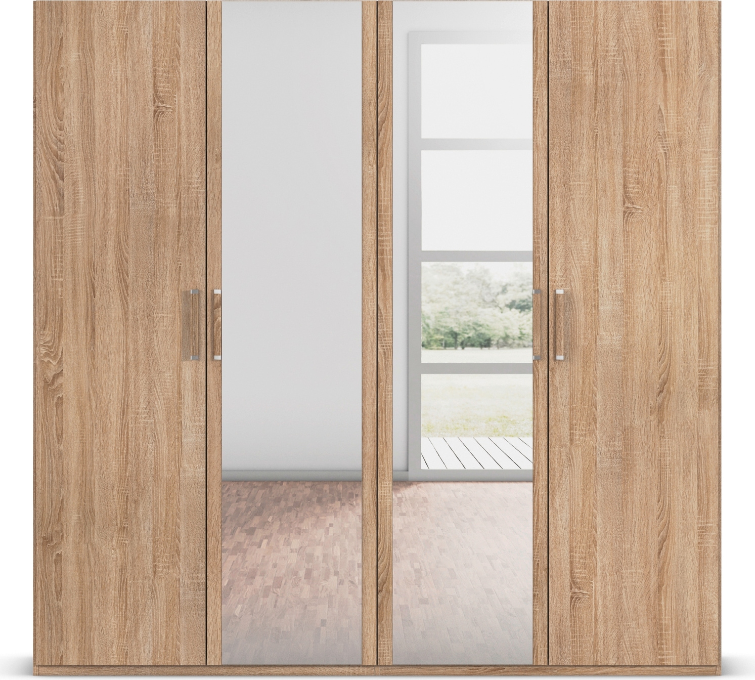 rauch Drehtürenschrank »Kleiderschrank Schrank Garderobe Schlafzimmerschrank EVELYN«, (in 2 Höhen 197 oder 210 cm erhältlich), in elegantem Stil, viel Stauraum 3 Breiten und 2 Höhen MADE IN GERMANY