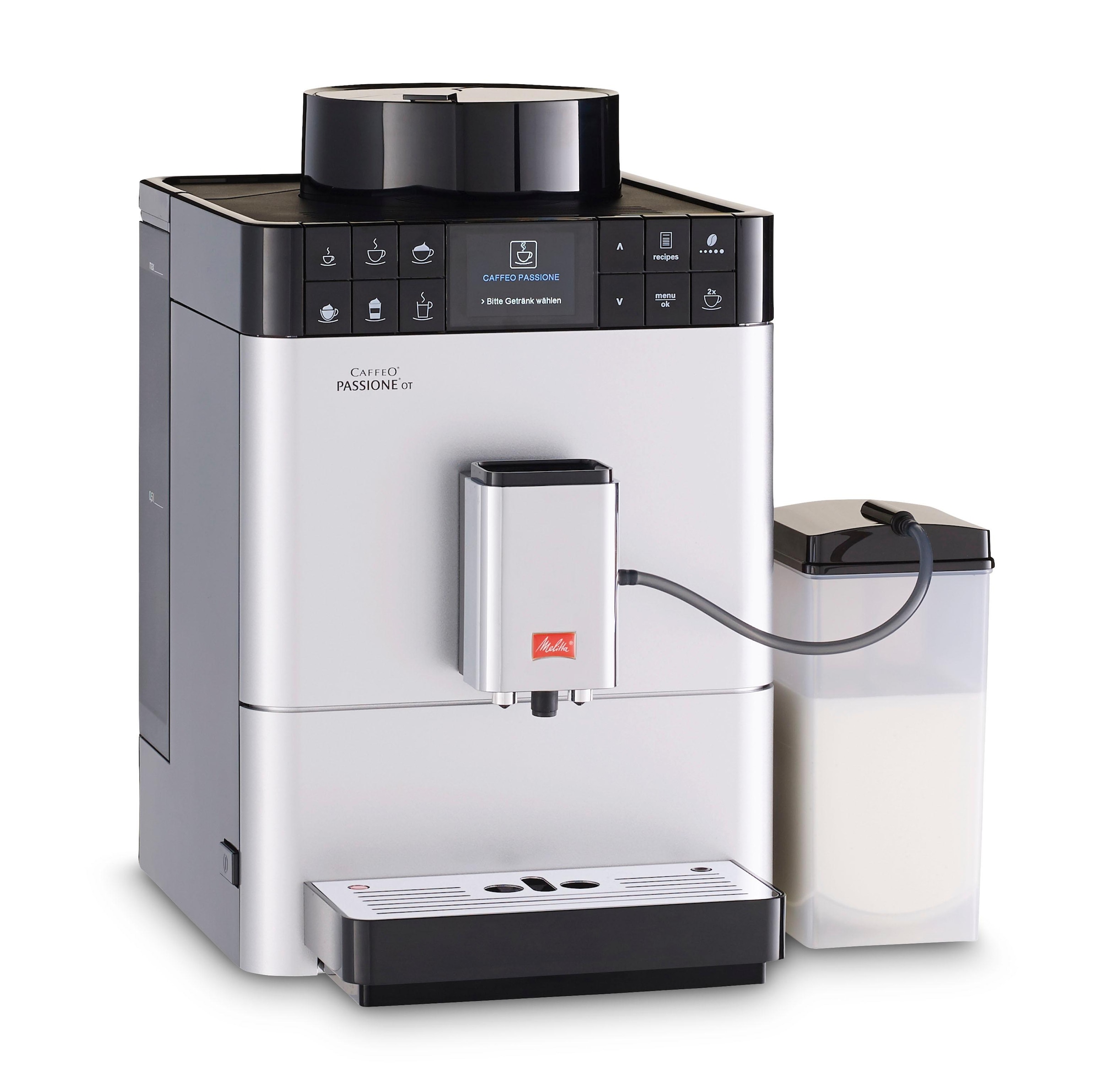 Melitta Kaffeevollautomat »Passione® One Touch F53/1-101, silber«, One Touch Funktion, tassengenau frisch gemahlene Bohnen