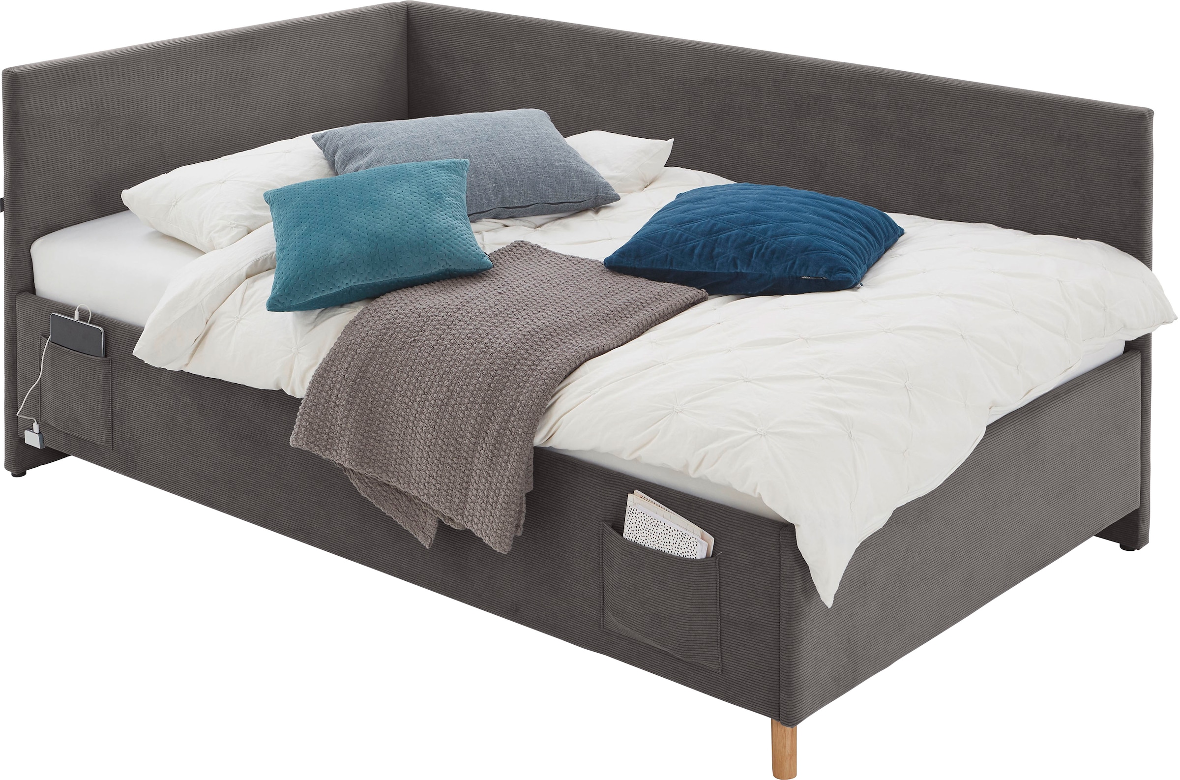 meise.möbel Kinderbett »COOL II« Polsterbett wahlweise mit Bettkasten, Jugendbett inkl. USB Anschlüsse