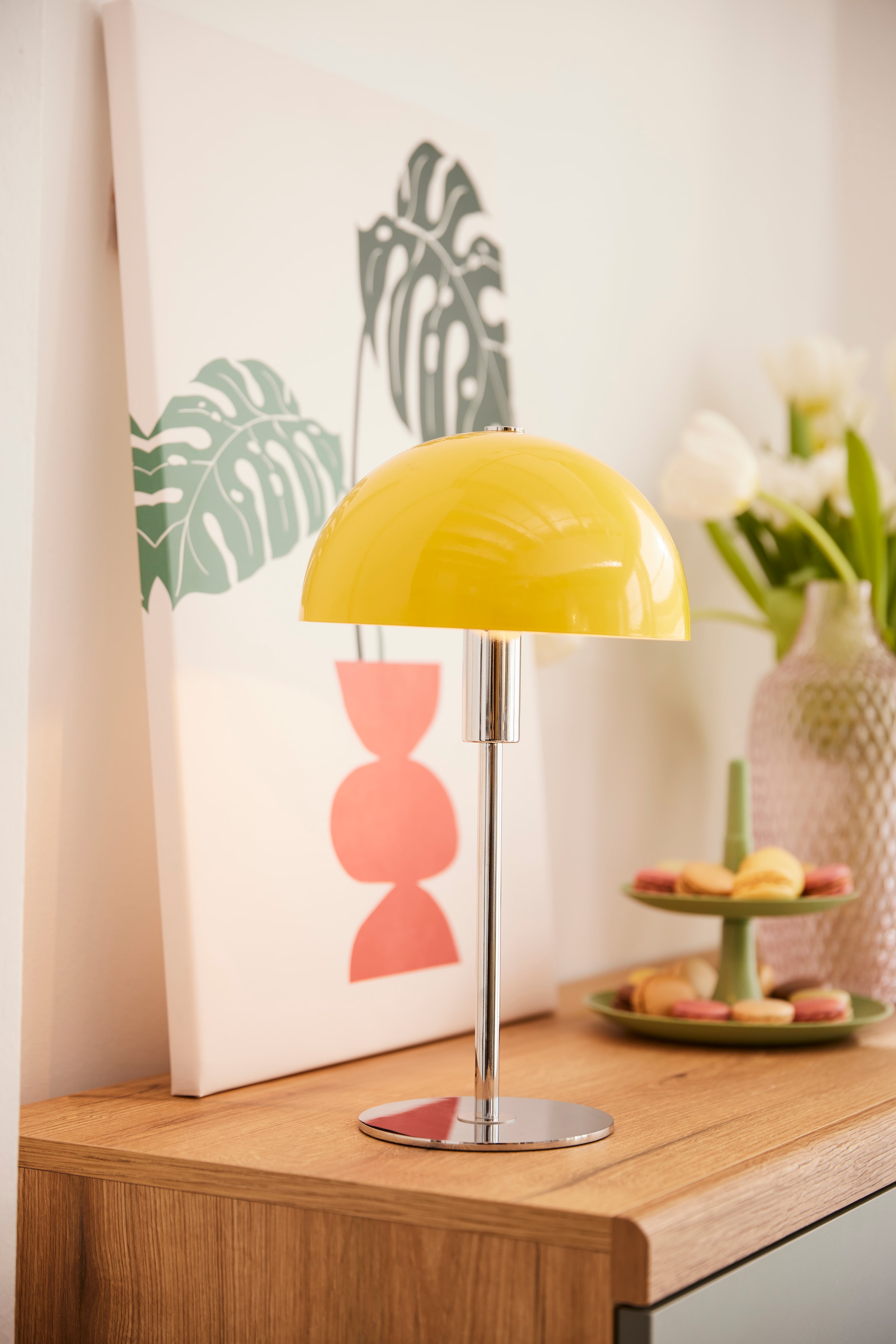 LeGer Home by Lena Gercke Tischleuchte »Linnea Pilz Lampe«, 1 flammig, Leuchtmittel E14 | ohne Leuchtmittel, Pilzleuchte, Tischlampe, Metallsockel, Höhe 35,5 cm