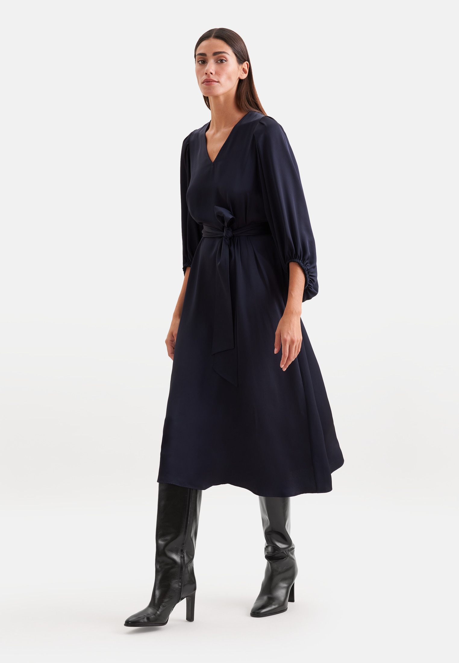 seidensticker Blusenkleid 3/4 V-Neck Uni