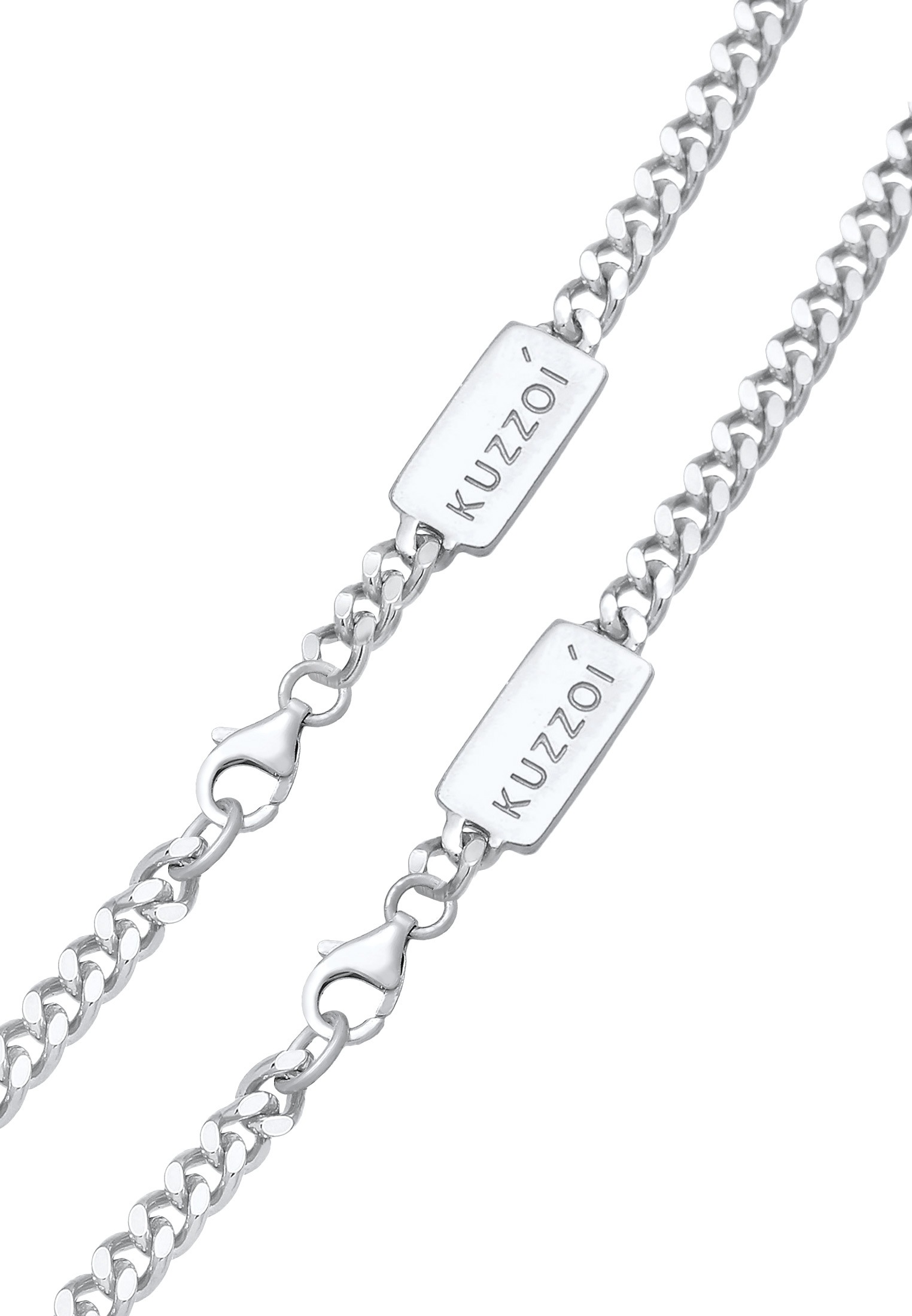 Kuzzoi Ketten und Armband Set »Schmuckset Panzerketten Armband und Kette Basic 925 Silber«
