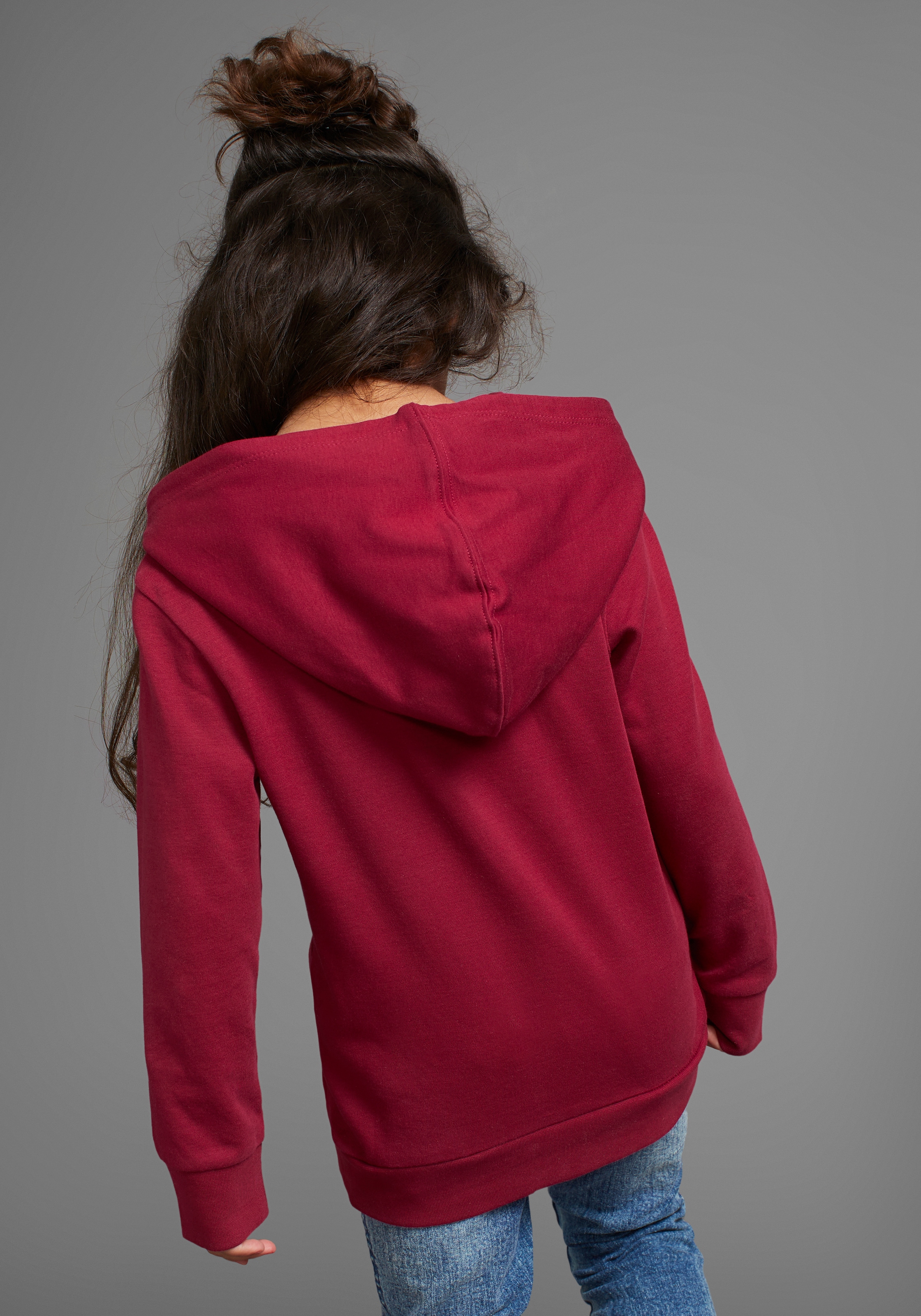 KIDSWORLD Langarmshirt »LOVELY - Print«, in längerer Form