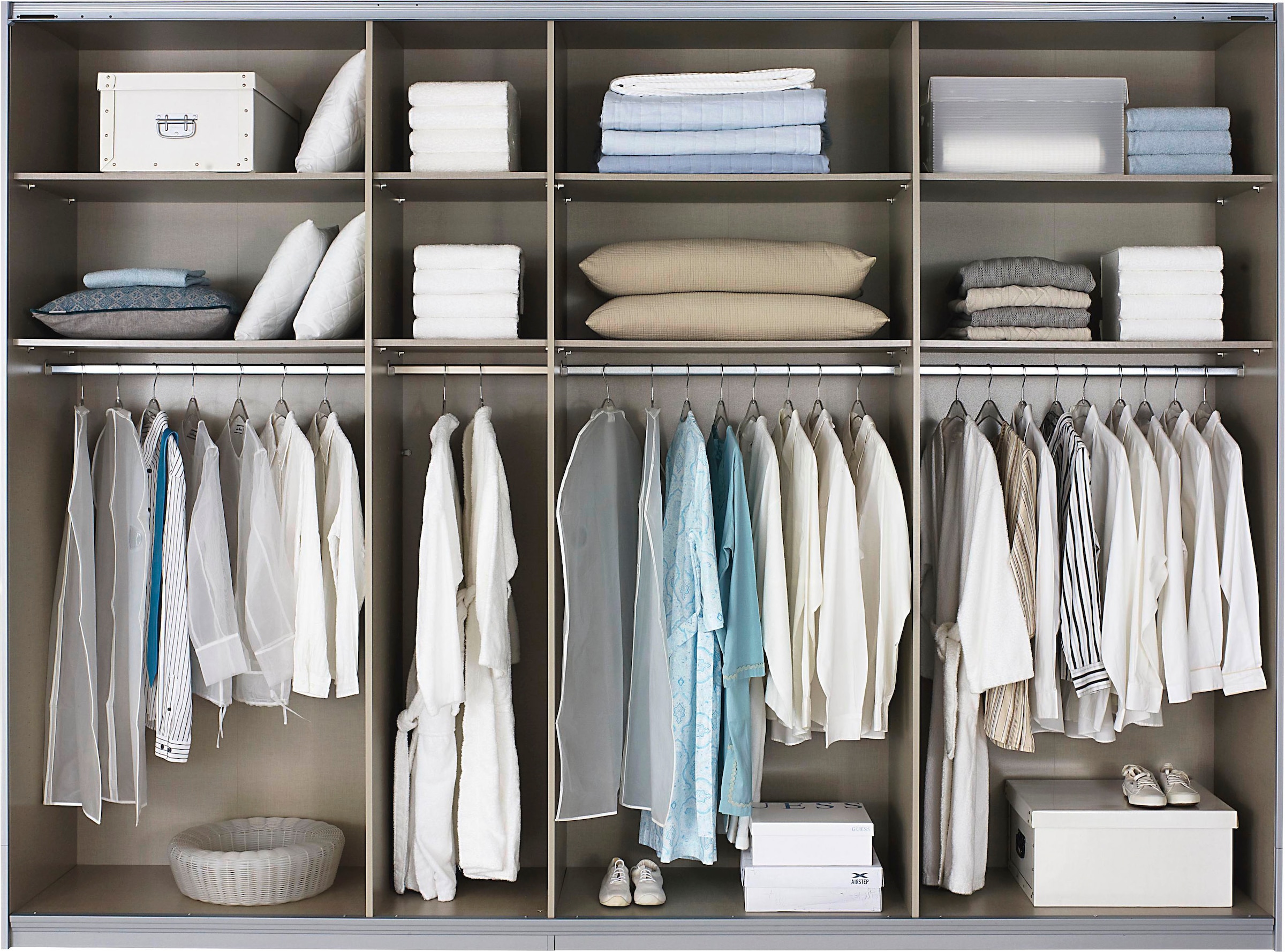 rauch Schwebetürenschrank »Quadra BESTSELLER Schrank Schlafzimmerschrank in vielen Breiten«, Kleiderschrank Garderobenschrank mit Glaselementen