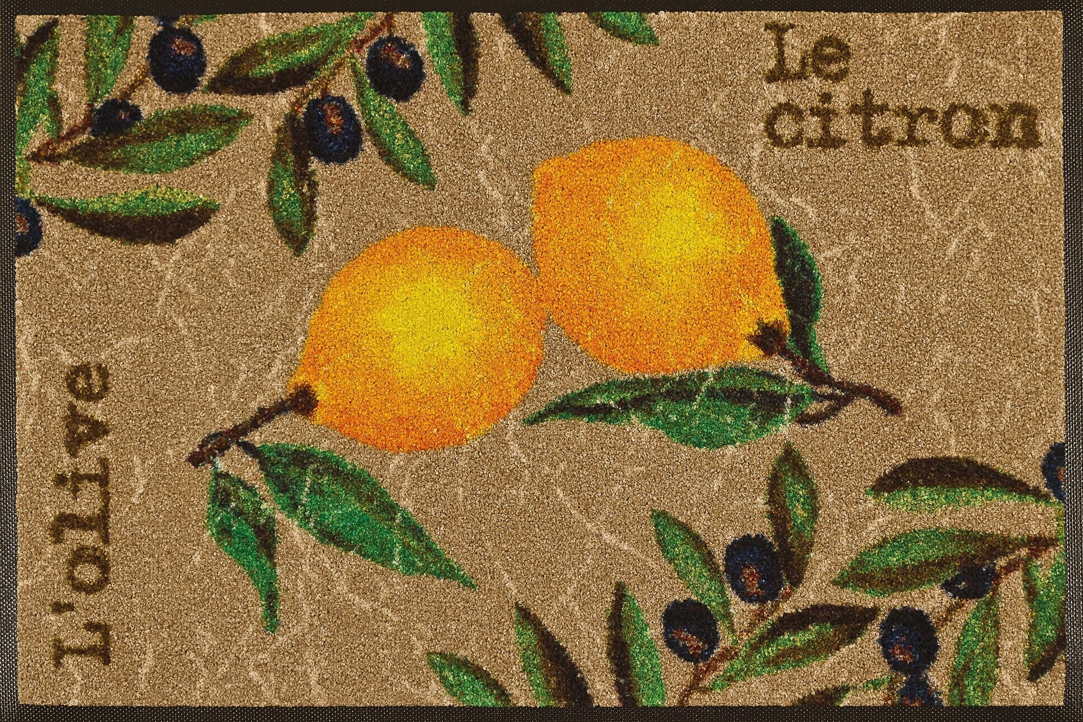 & im waschbar »Le Fußmatte OTTO rutschhemmend, Zitronen, by Kleen-Tex Citron«, Motiv rechteckig, wash+dry Schmutzfangmatte, Online-Shop Oliven