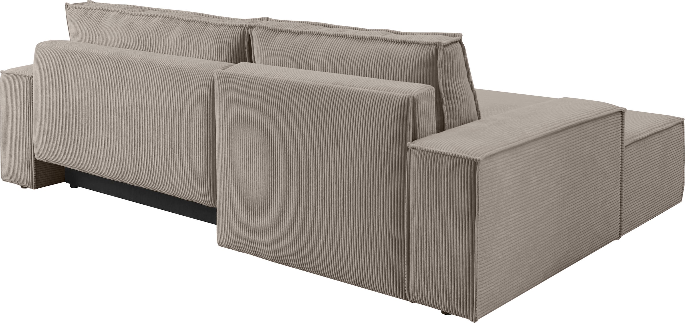 Home affaire Ecksofa »SHERWOOD Schlafsofa 267 cm, L-Form,«, Schlaffunktion mit Bettkasten (210x136 cm), Cord, Vintage, Samtvelours