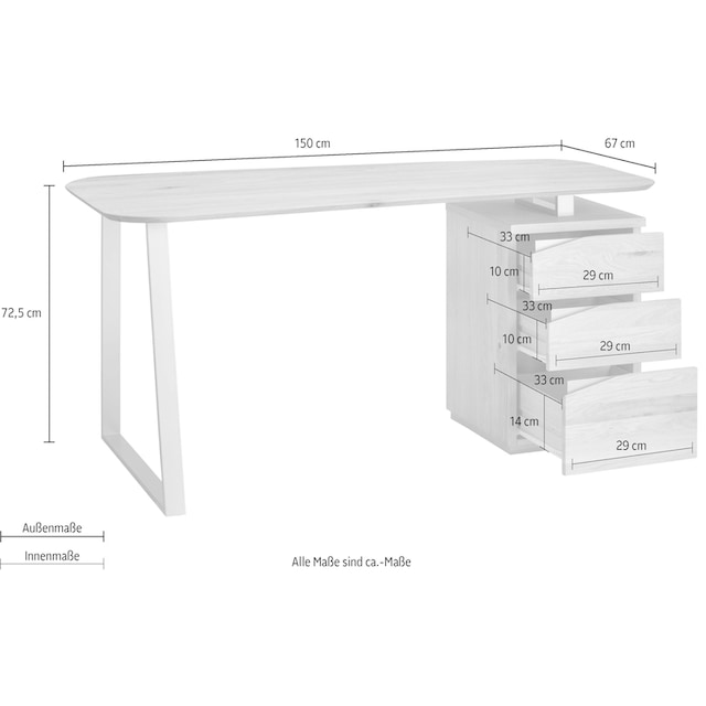 VOGL Möbelfabrik Schreibtisch »Erik«, Breite 150 cm online kaufen