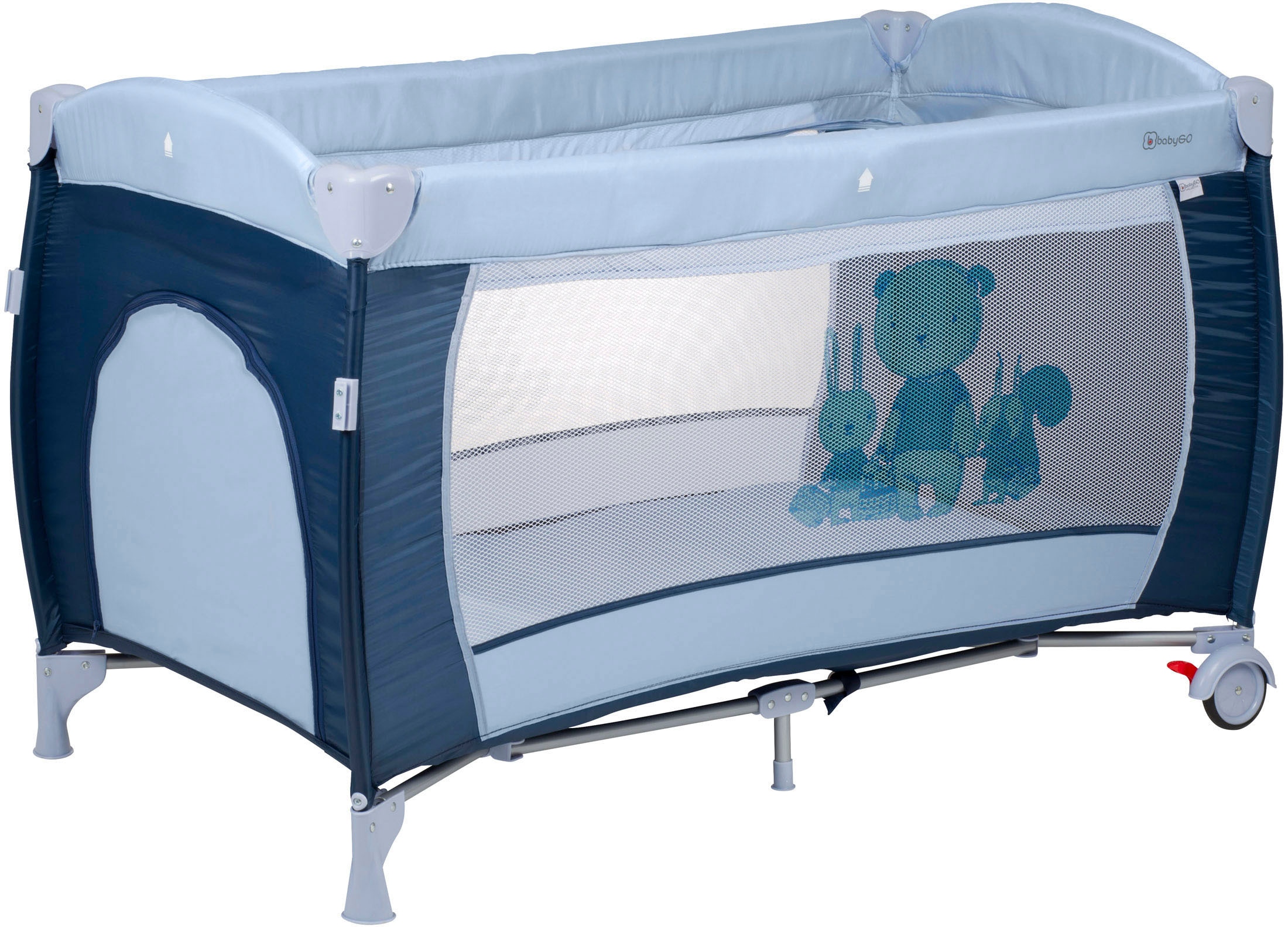 BabyGo Baby-Reisebett »Sleeper Deluxe, blau«, mit Musik-Mobile