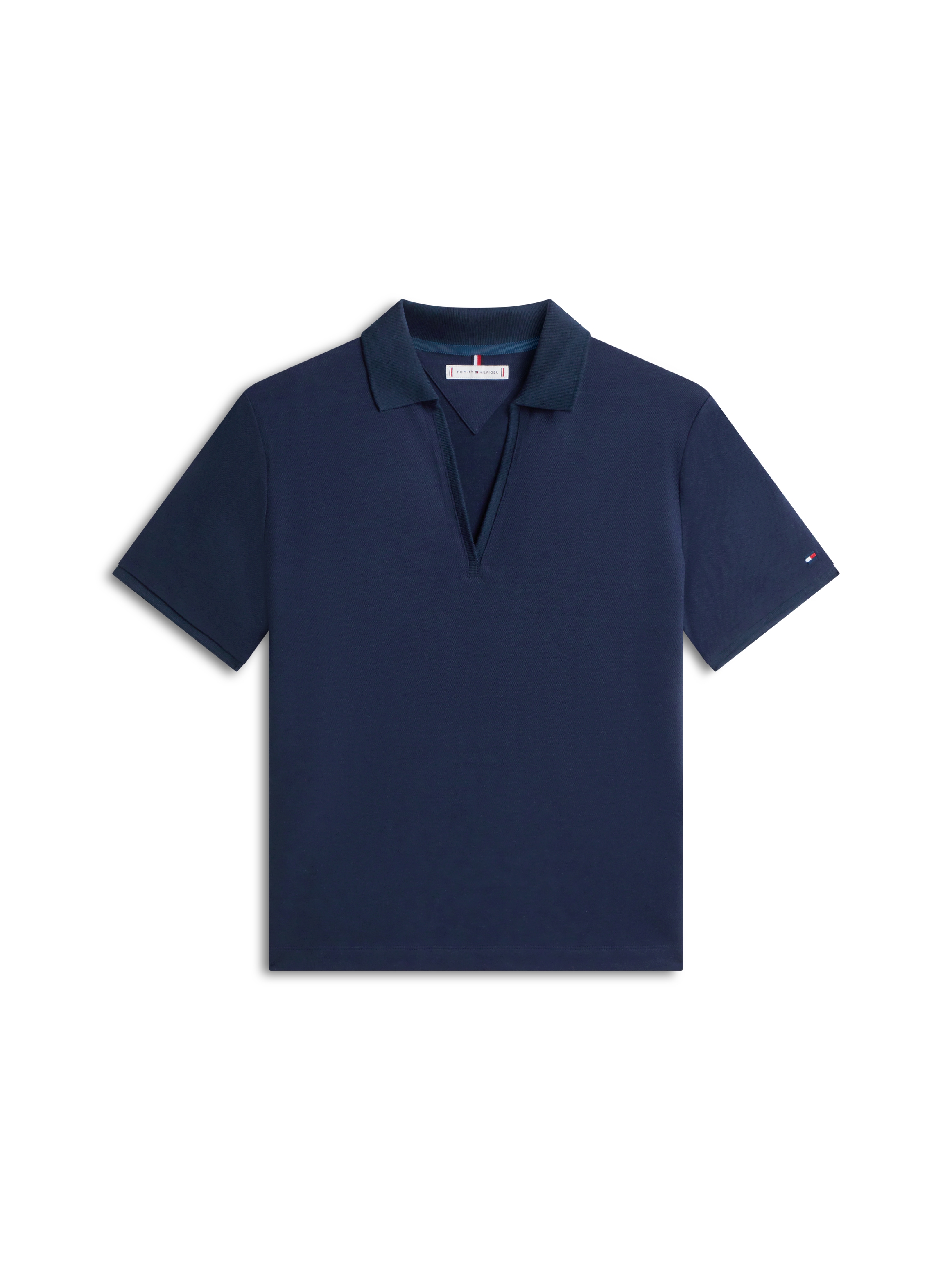 Tommy Hilfiger Poloshirt »LYOCELL PIQUE OPEN-NK SS POLO« mit kleinem Logo-Stick