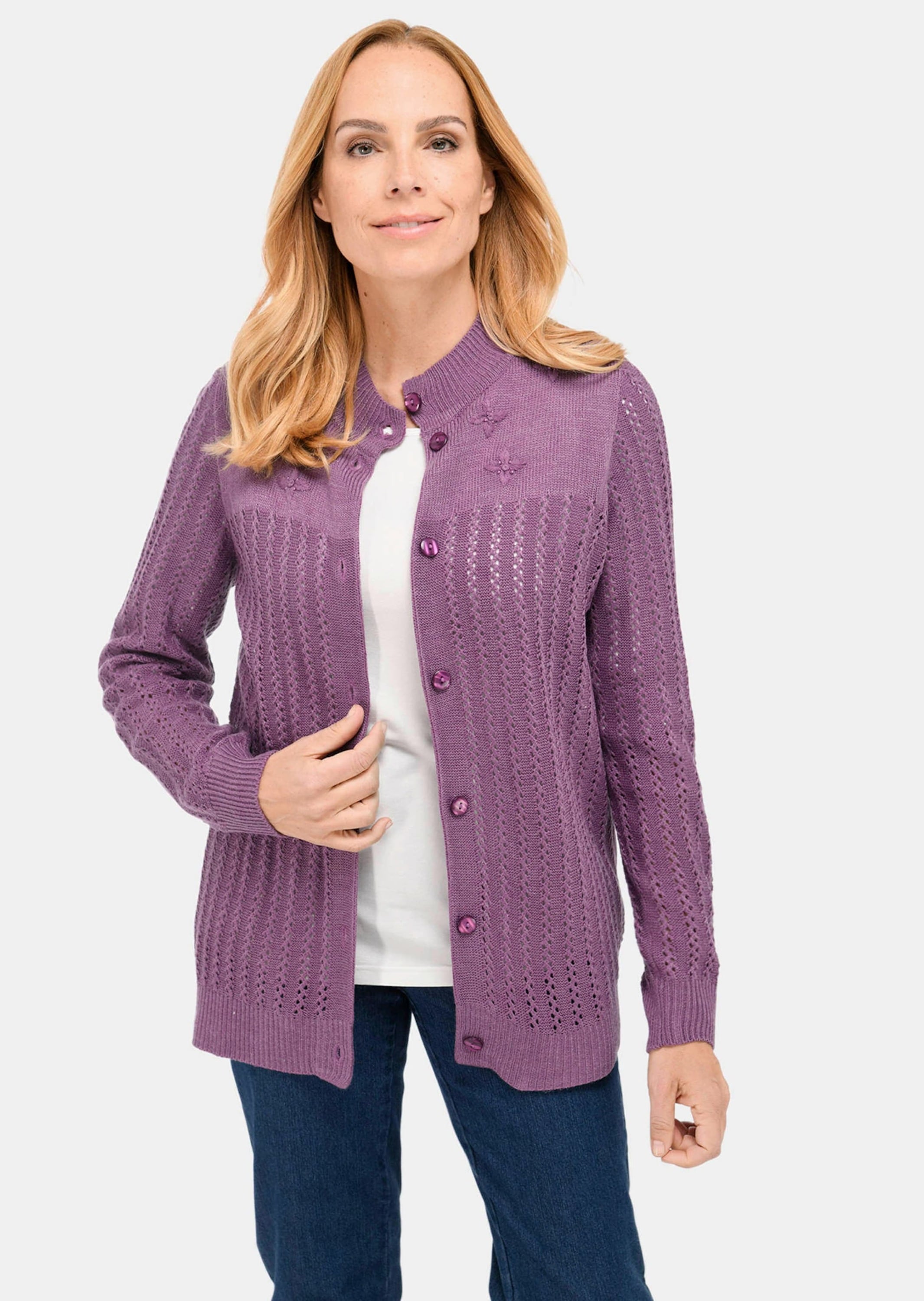 GOLDNER Strickjacke »Strickjacke Ajourstrickjacke«
